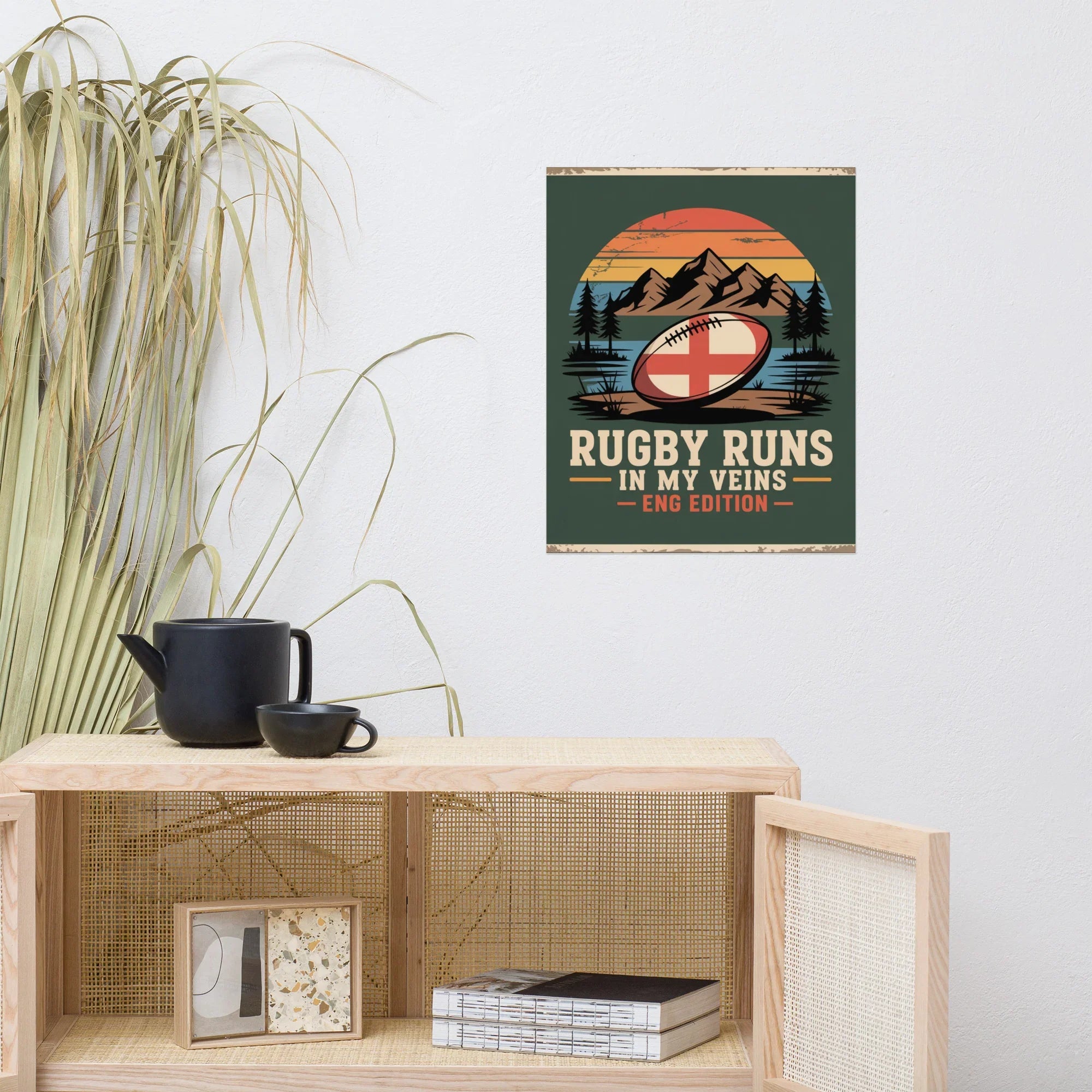 Rugby Runs in My Veins – England Edition Poster - RaZits