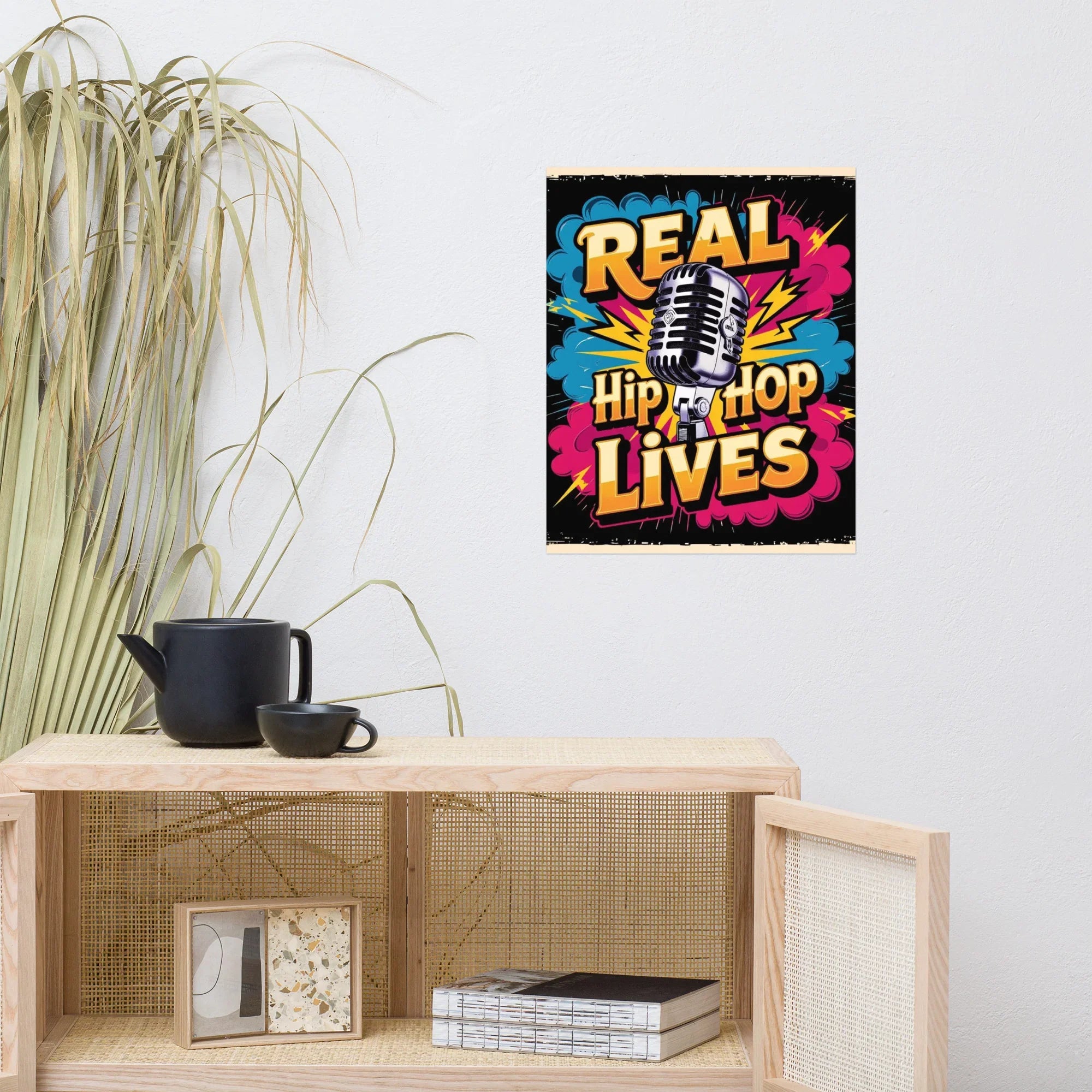 Real Hip Hop Lives Poster – Vintage Mic Boom Art - RaZits