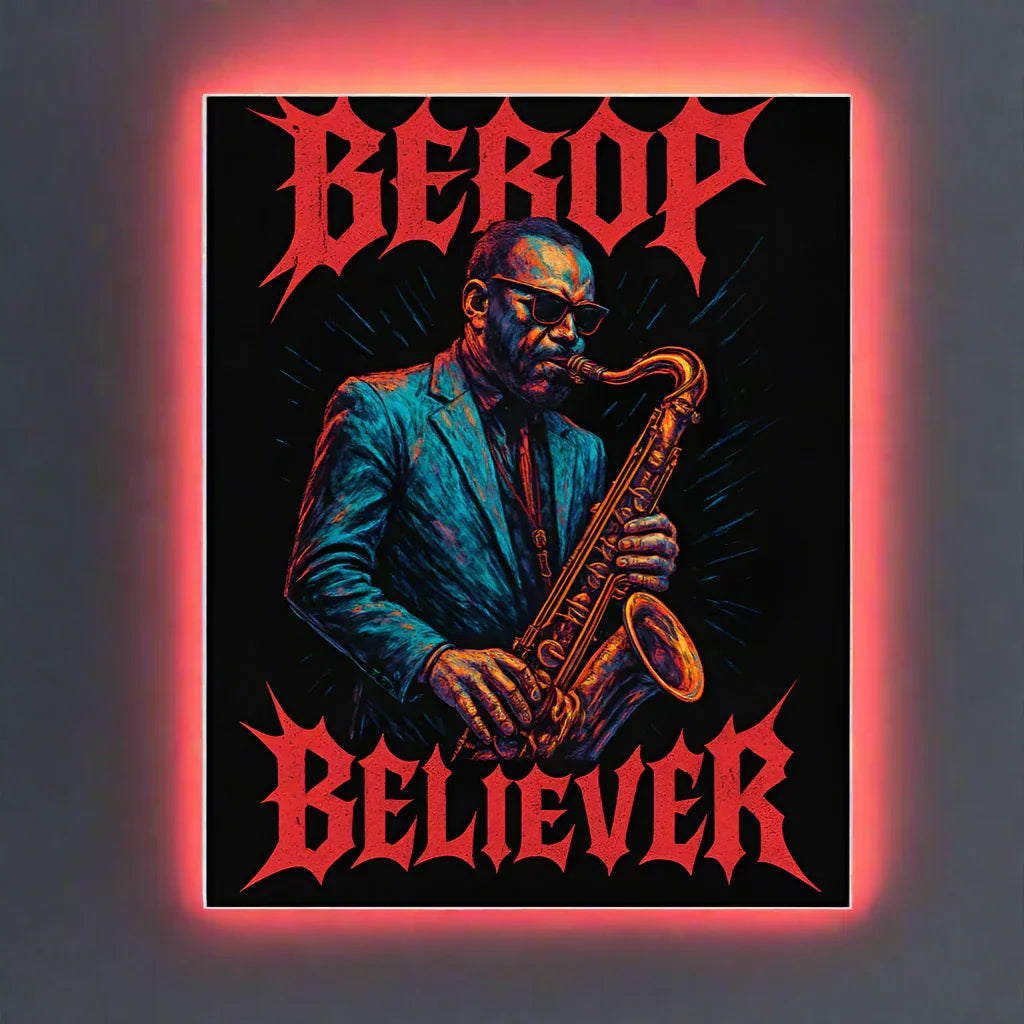 Bebop Believer Poster – Cool Sax Solo in Bold Colors - RaZits