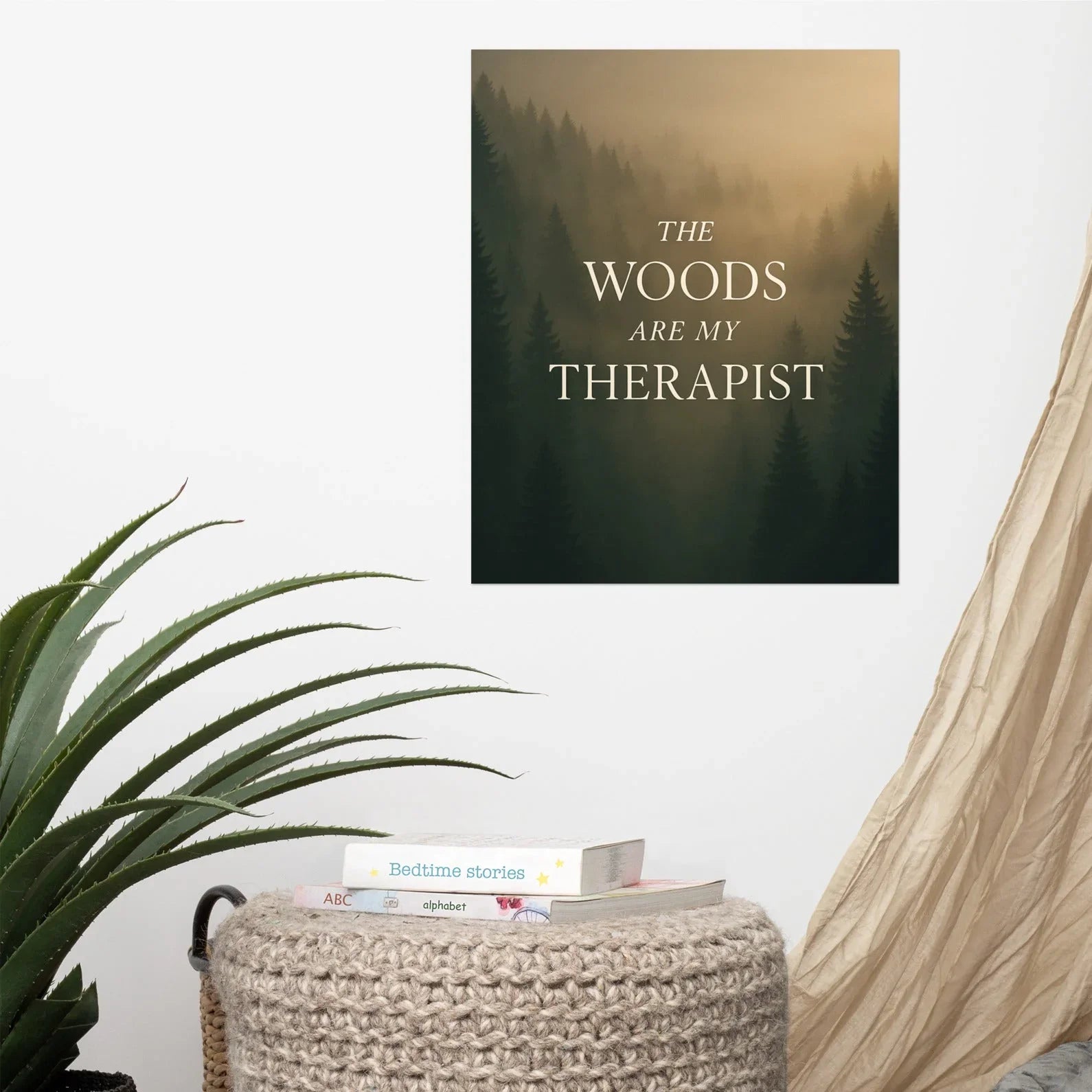 The Woods Are My Therapist – Moody Forest Wall Art - RaZits
