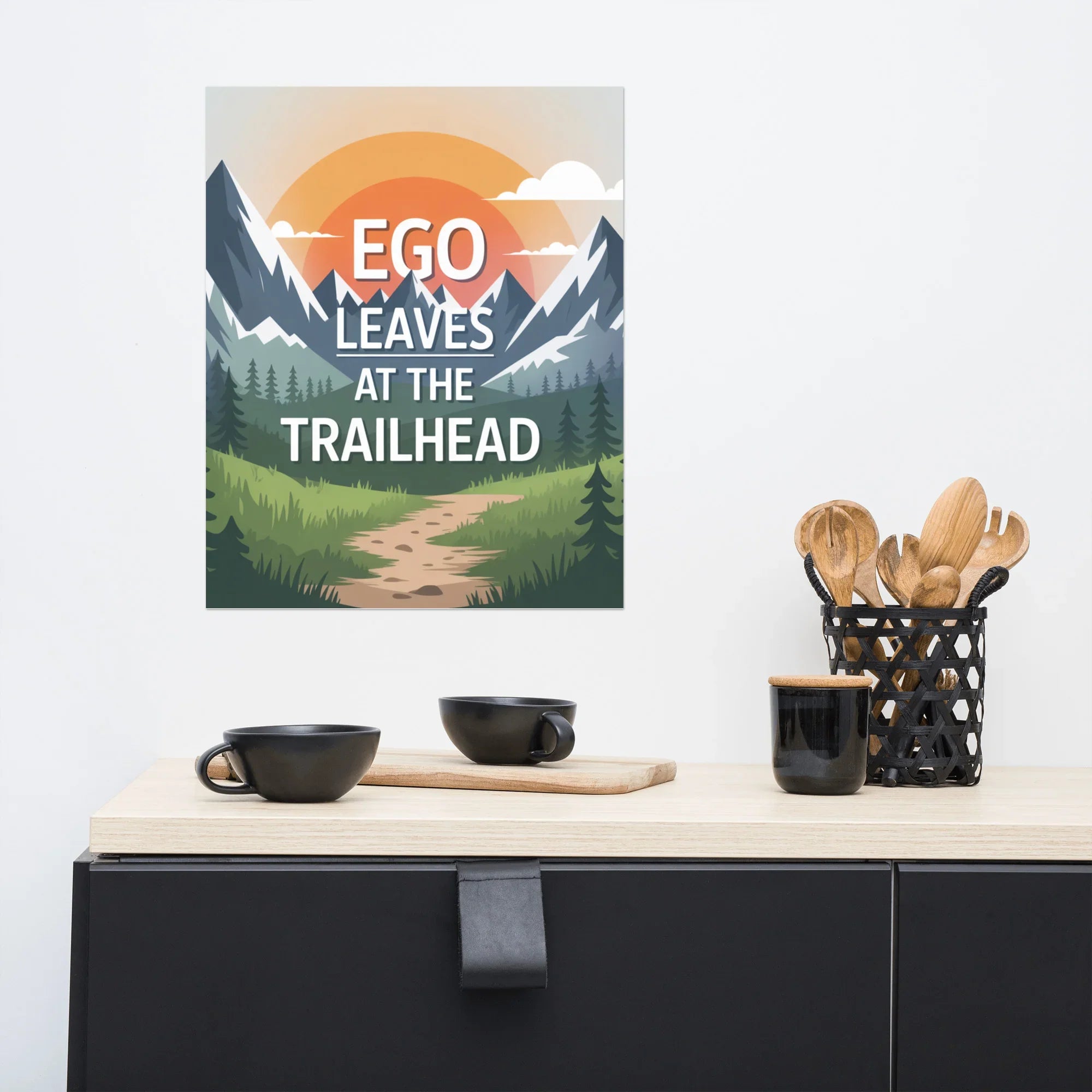 Ego Leaves at the Trailhead – Mountain Minimalist Print - RaZits