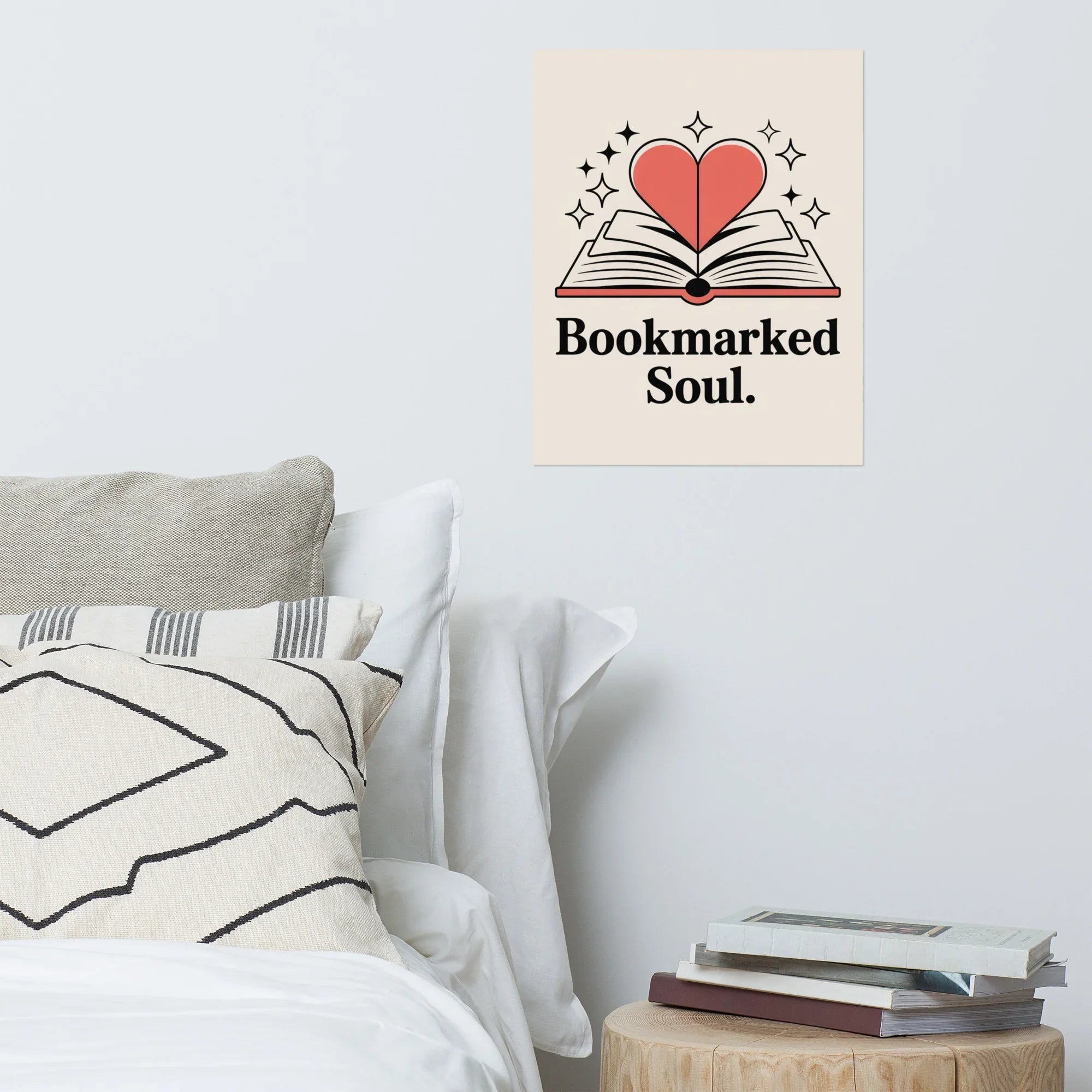 Bookmarked Soul Poster – Heart & Book Art Print - RaZits