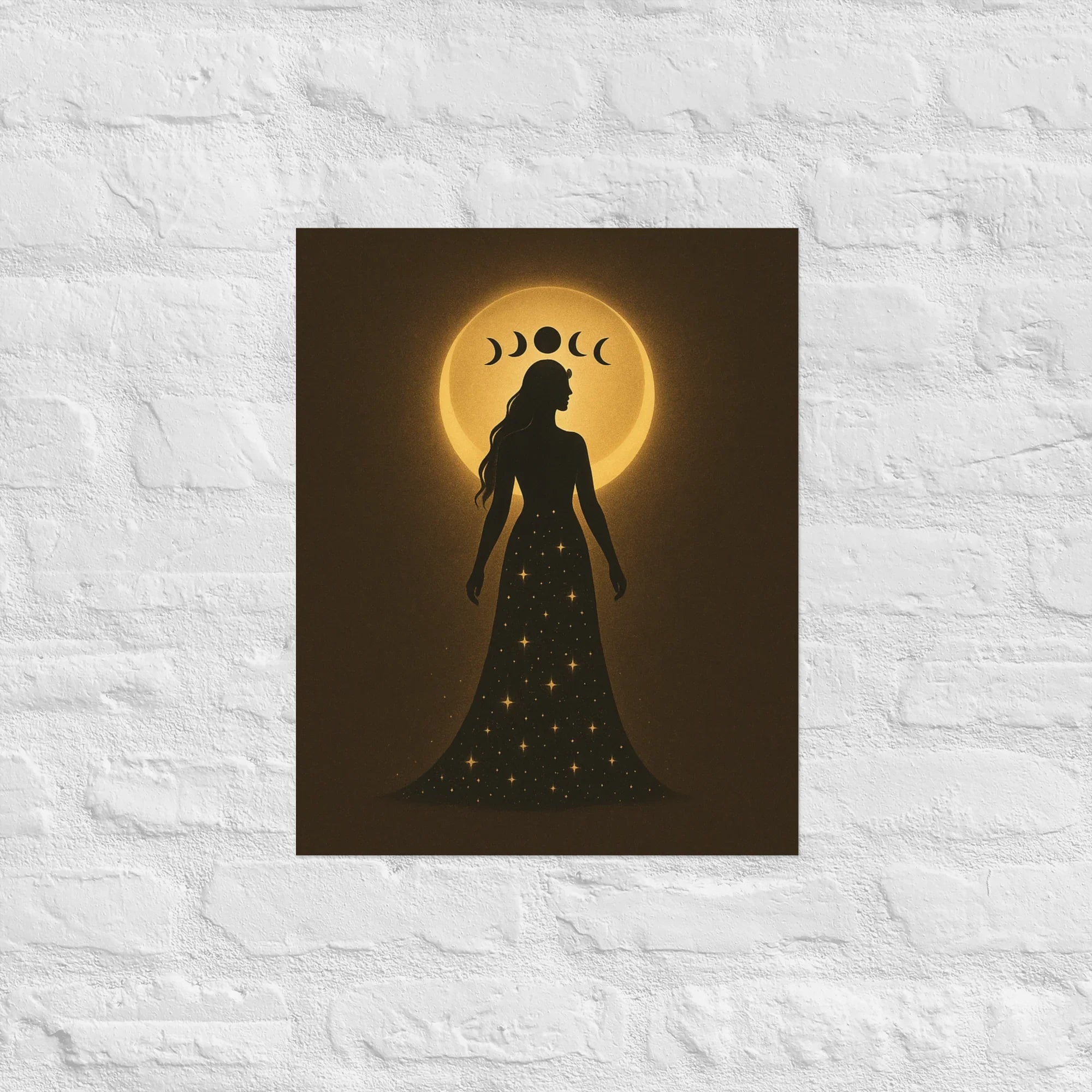 Triple Moon Goddess Poster – Divine Feminine Lunar Print - RaZits