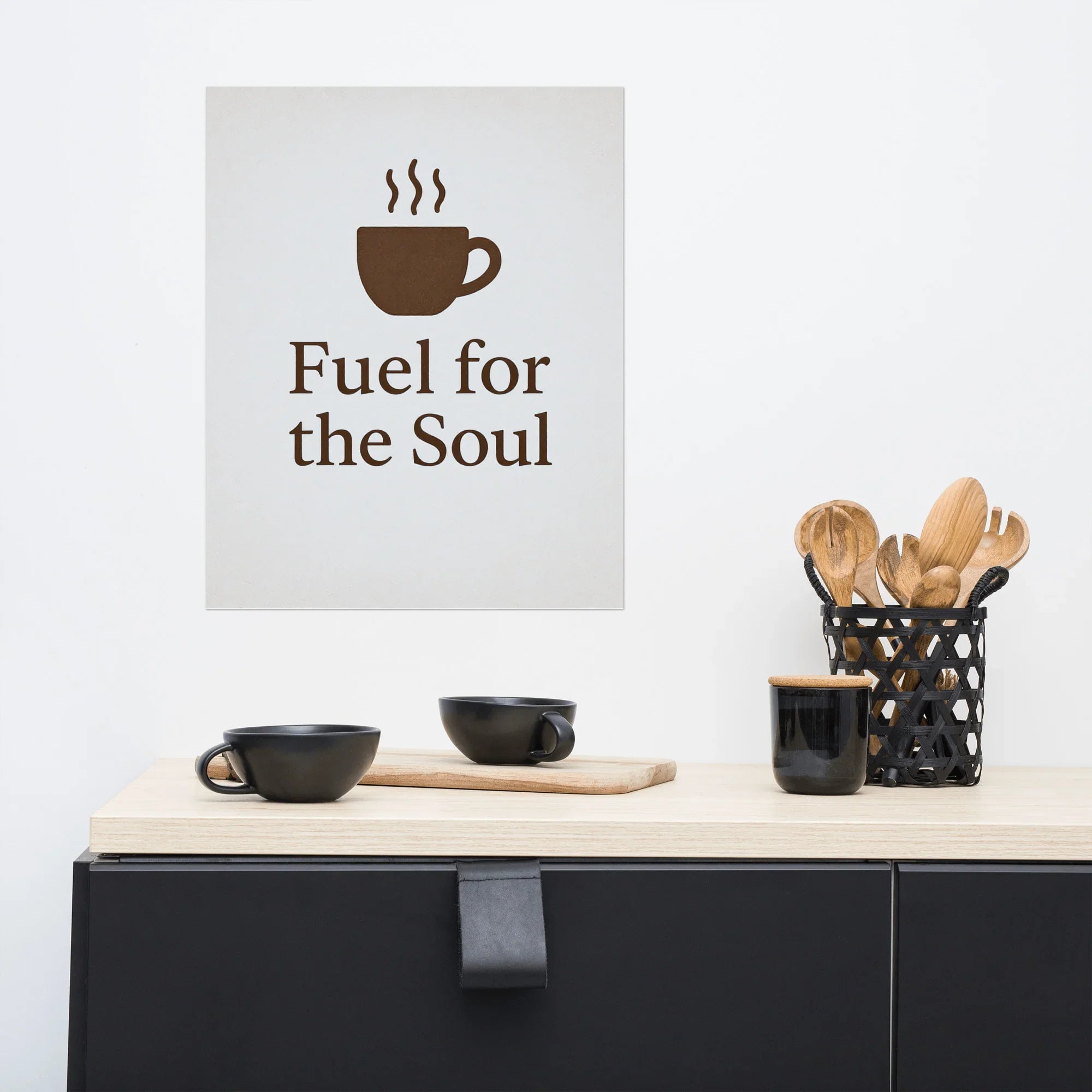Fuel for the Soul Wall Art – Minimalist Coffee Quote - RaZits