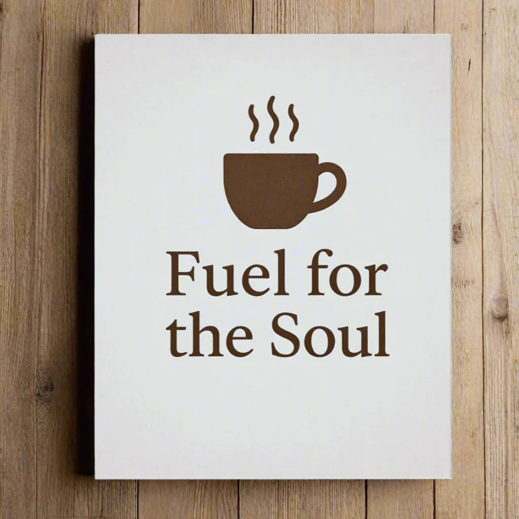 Fuel for the Soul Wall Art – Minimalist Coffee Quote - RaZits