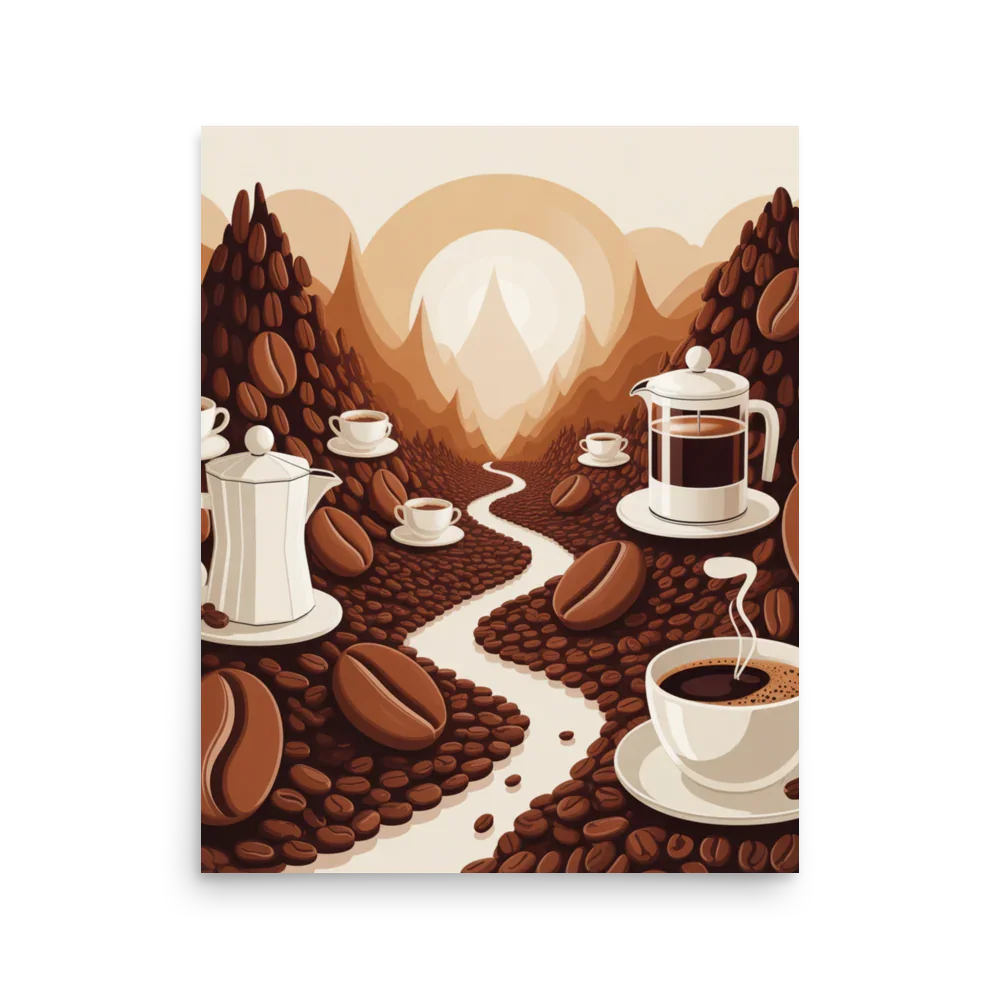 Coffee Valley Wall Art – Surreal Coffee Landscape - RaZits
