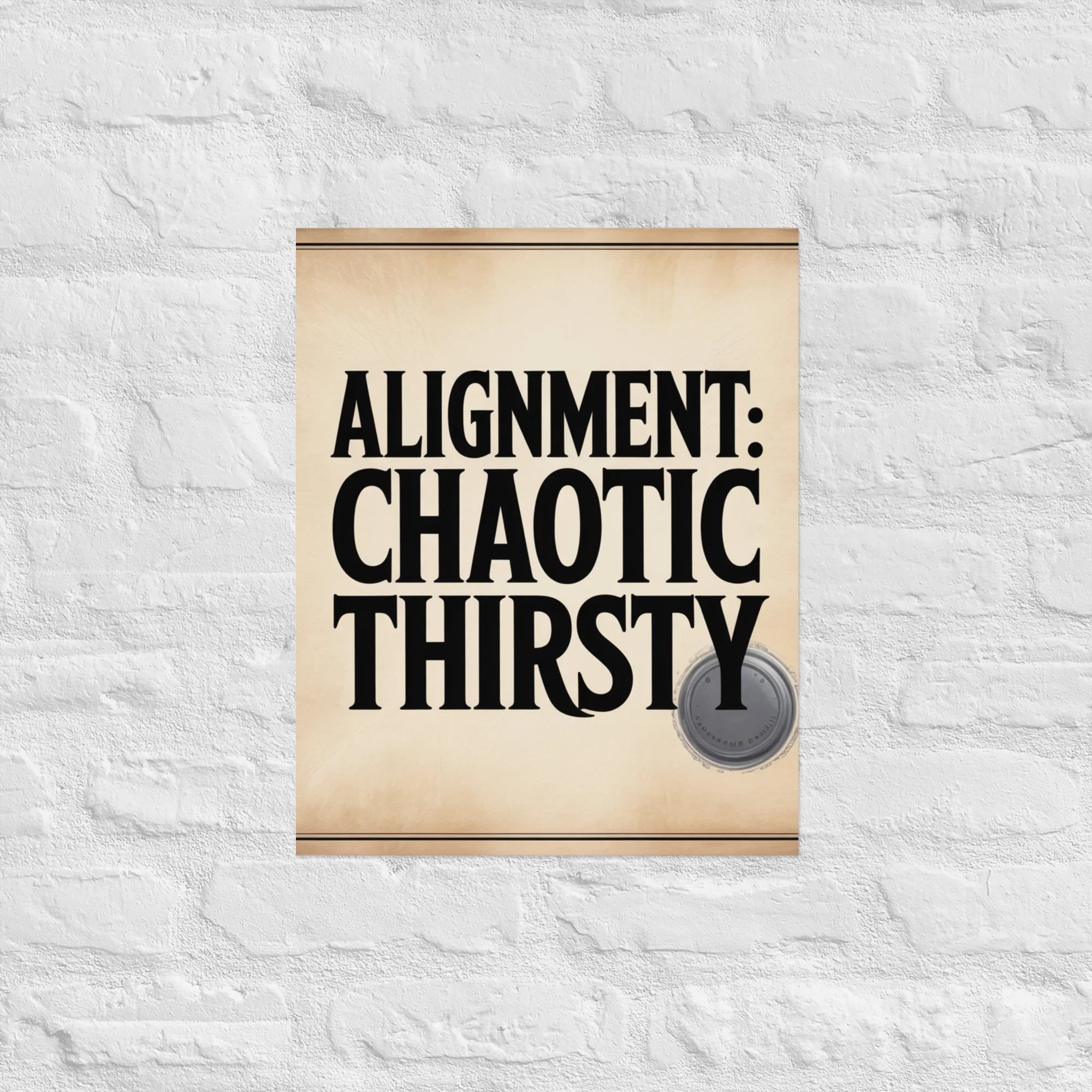 Chaotic Alignment Wall Print – Funny DnD Quote Art for Nerdy Gamer Decor - RaZits