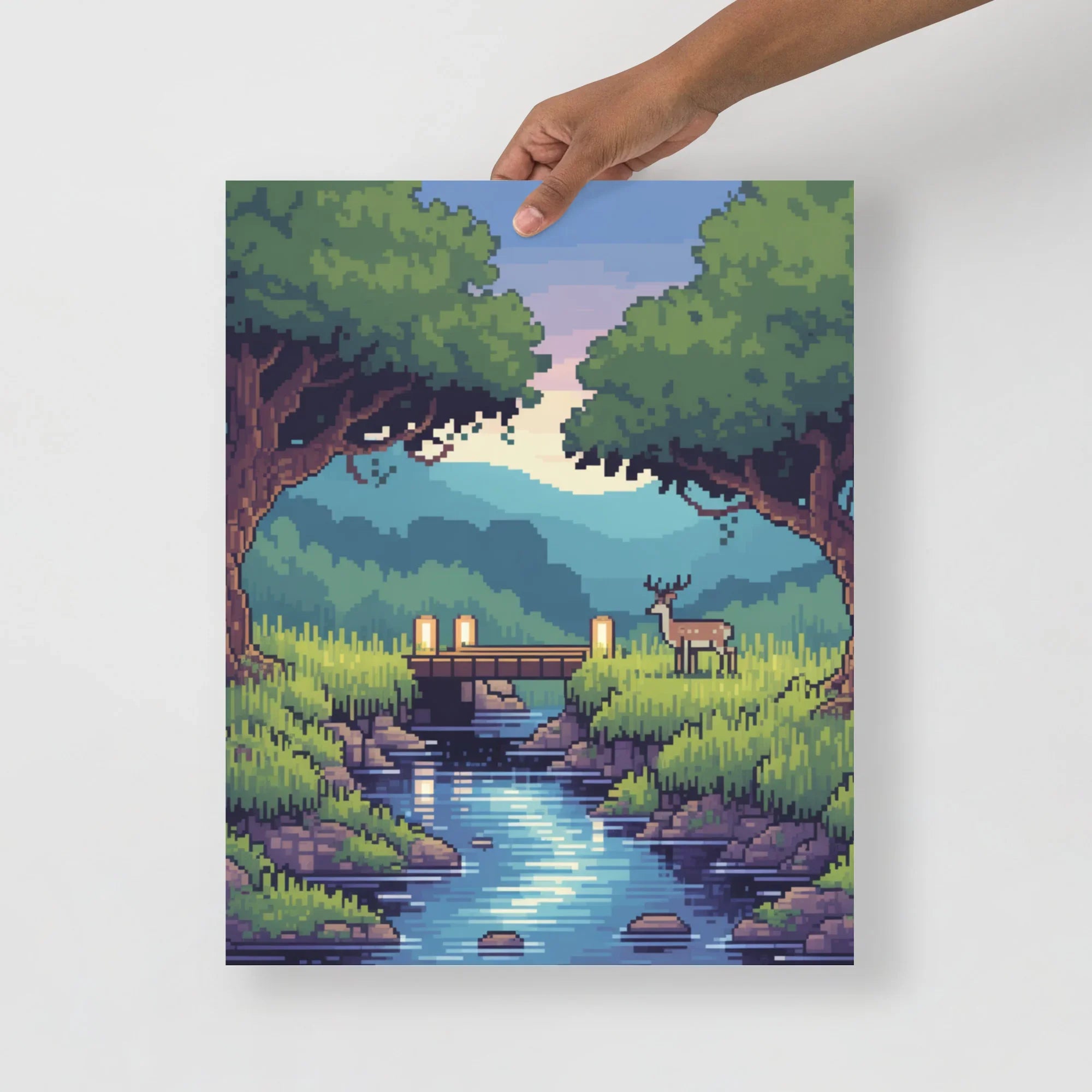 Whispering Grove – Pixel Forest Adventure Art Print - RaZits