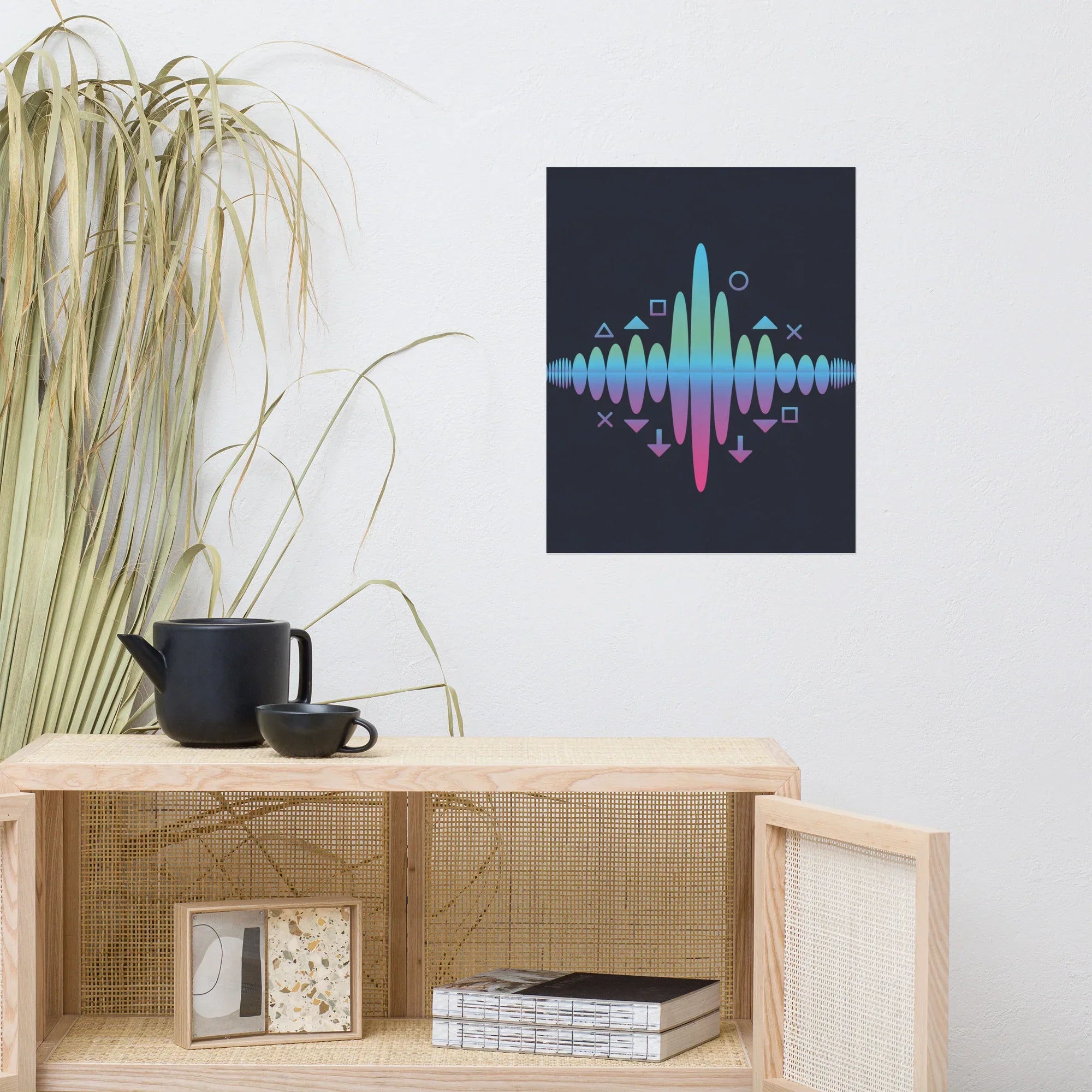 Neon Waveform Gaming Energy Art – RGB Sound Pulse Wall Decor - RaZits
