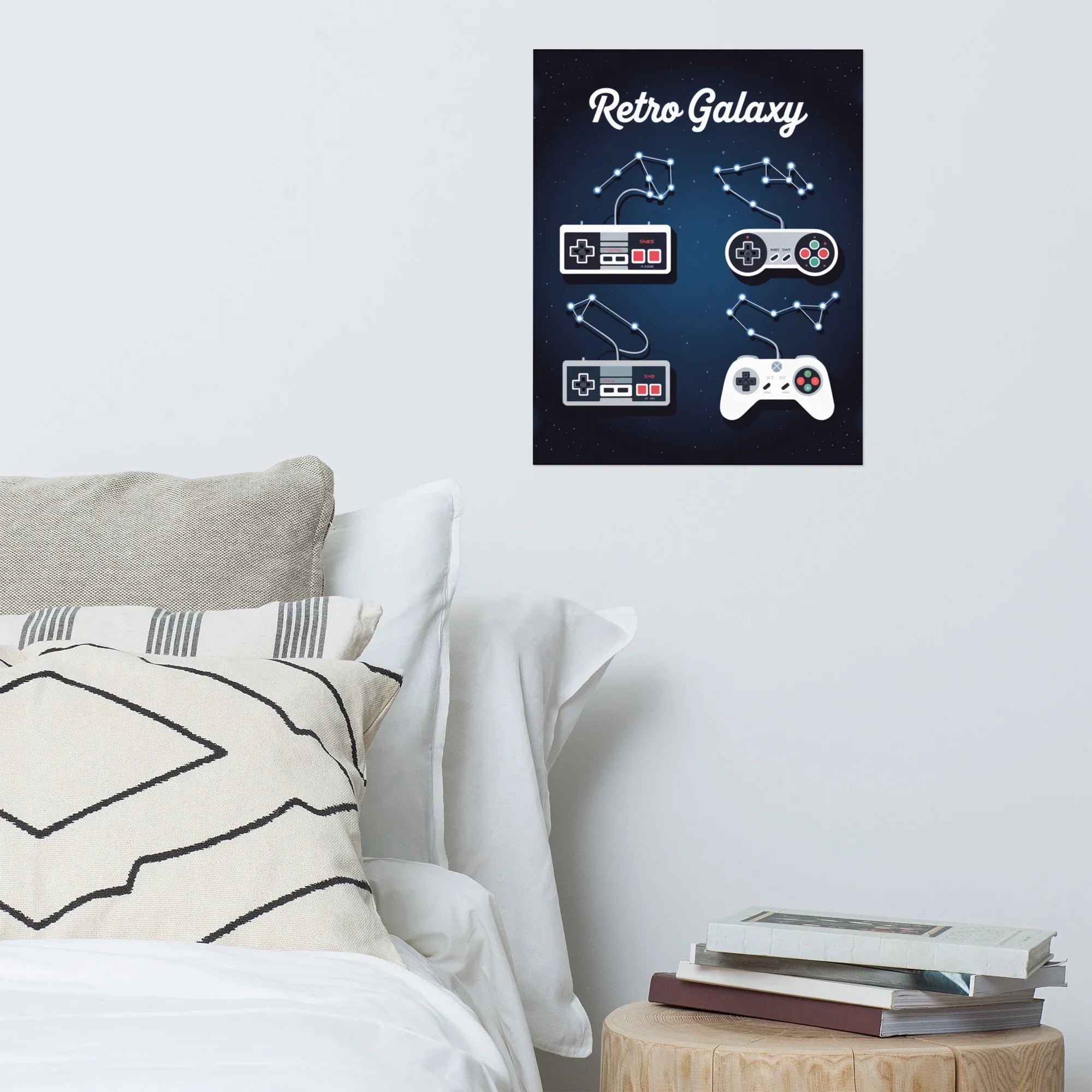 Retro Galaxy – Vintage Controller Constellation Gaming Poster - RaZits