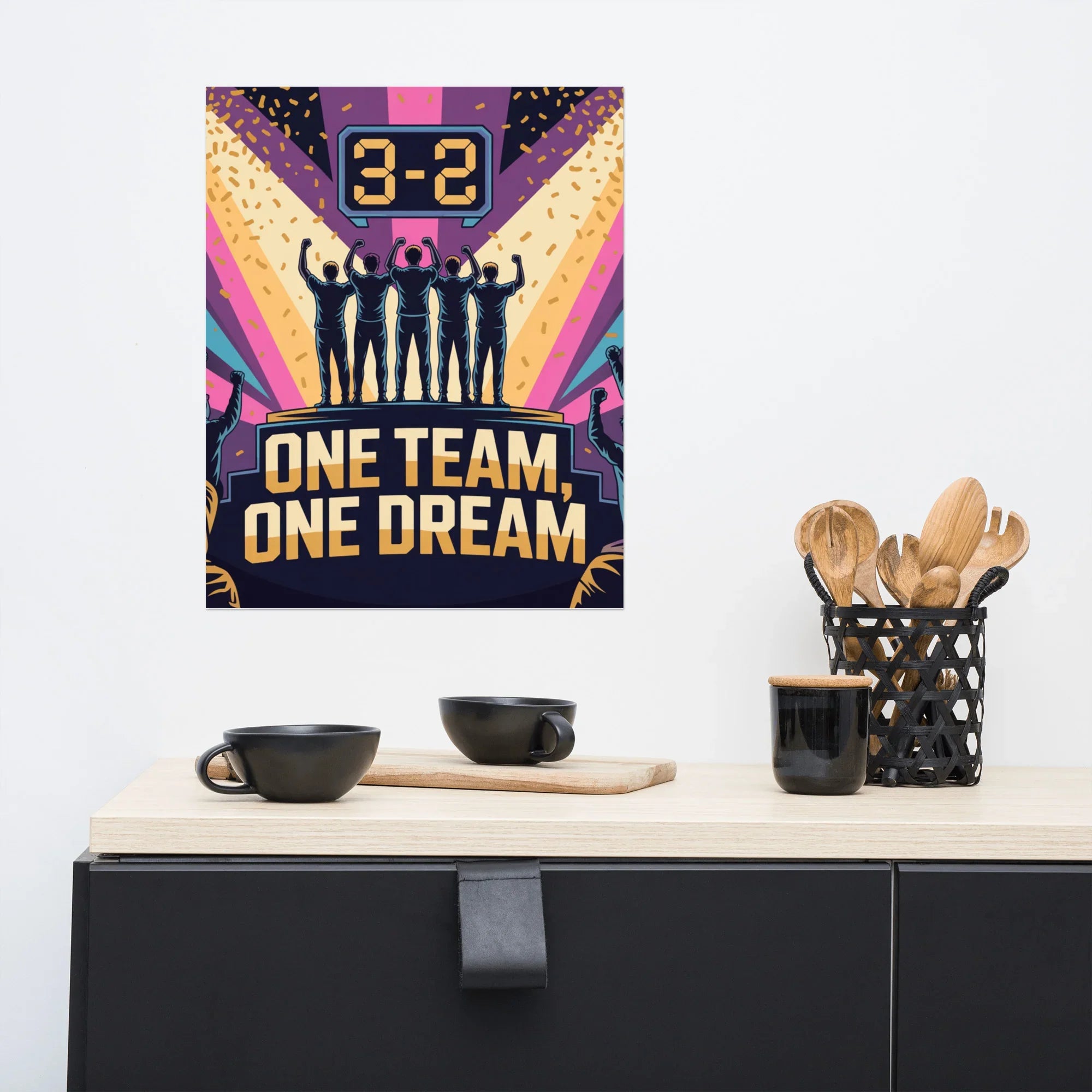 One Team, One Dream – Esports Teamwork Victory Poster - RaZits