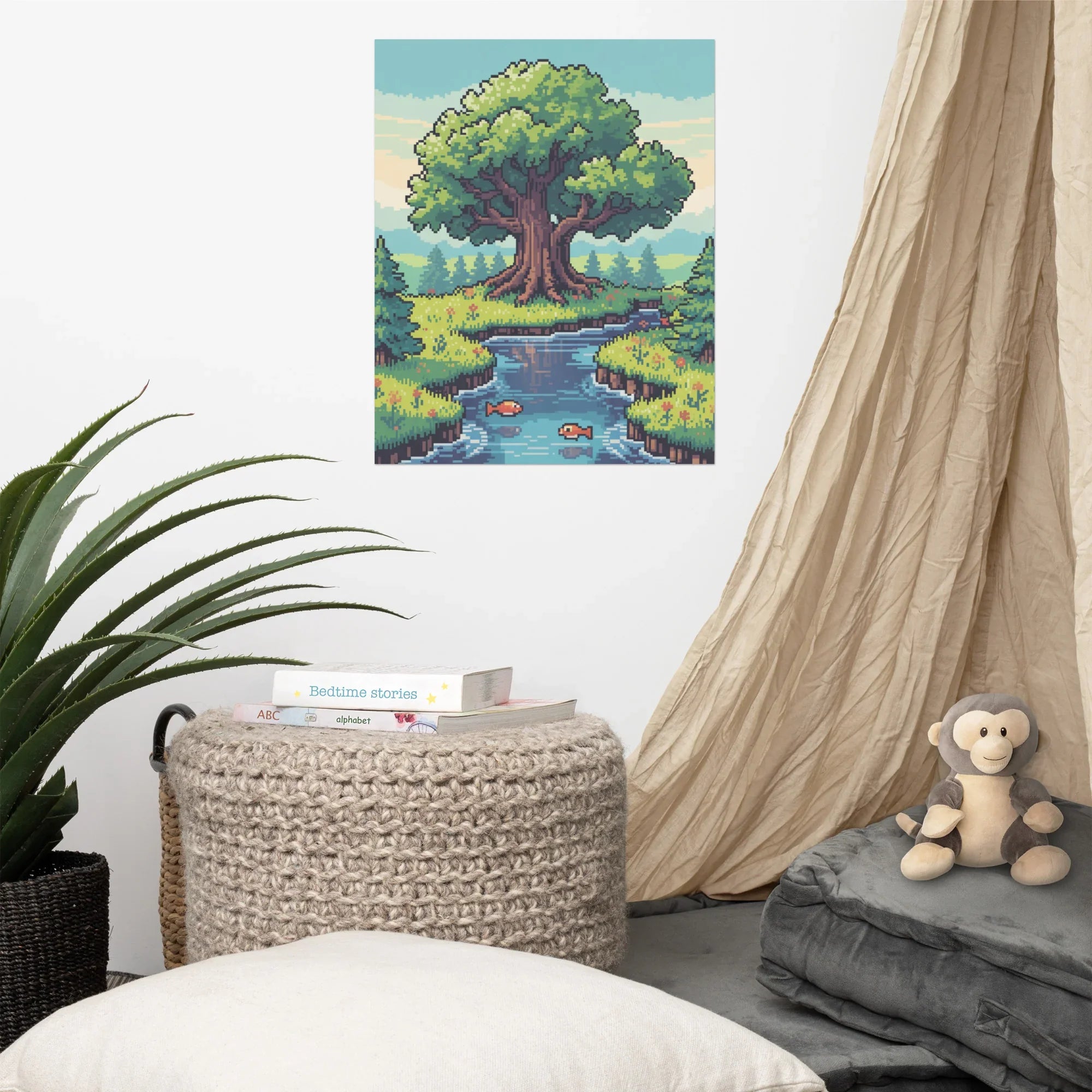 Pixel Grove – Retro Gaming Poster for Gamer Wall Art & Pixel Landscape Decor - RaZits