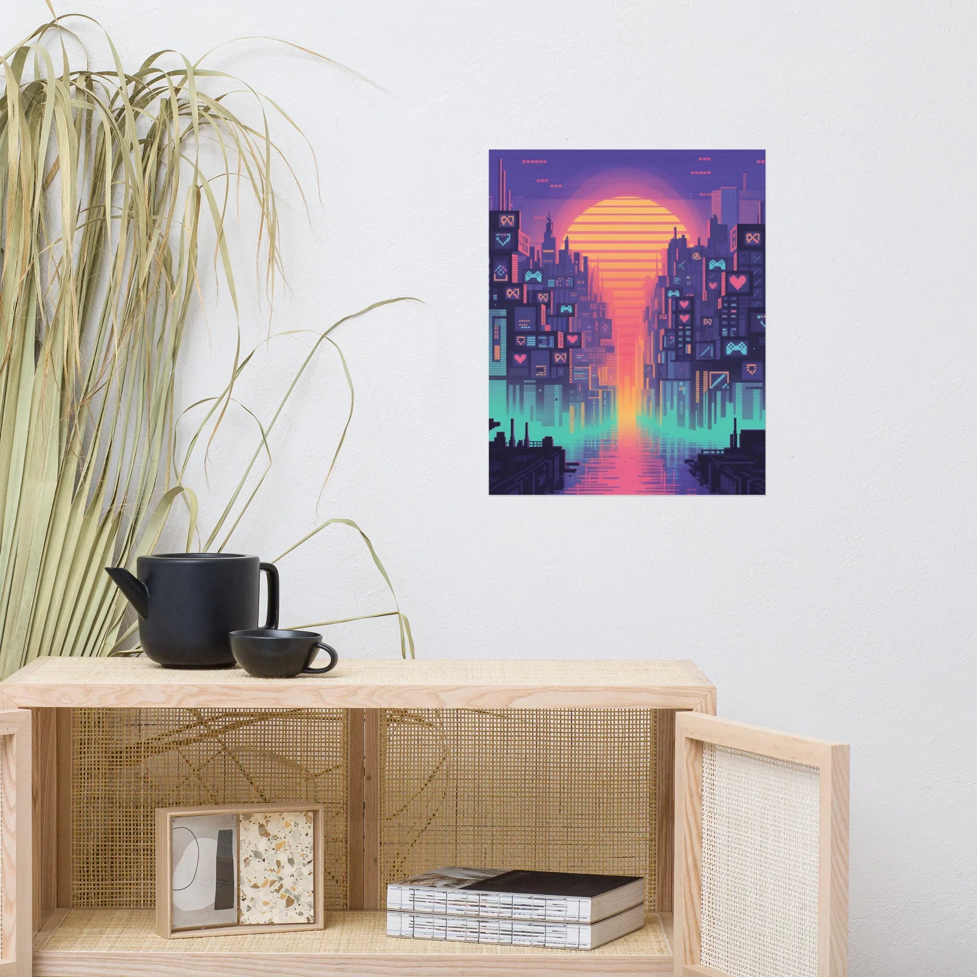 Neon Horizon - Cyberpunk City Gaming Poster - RaZits