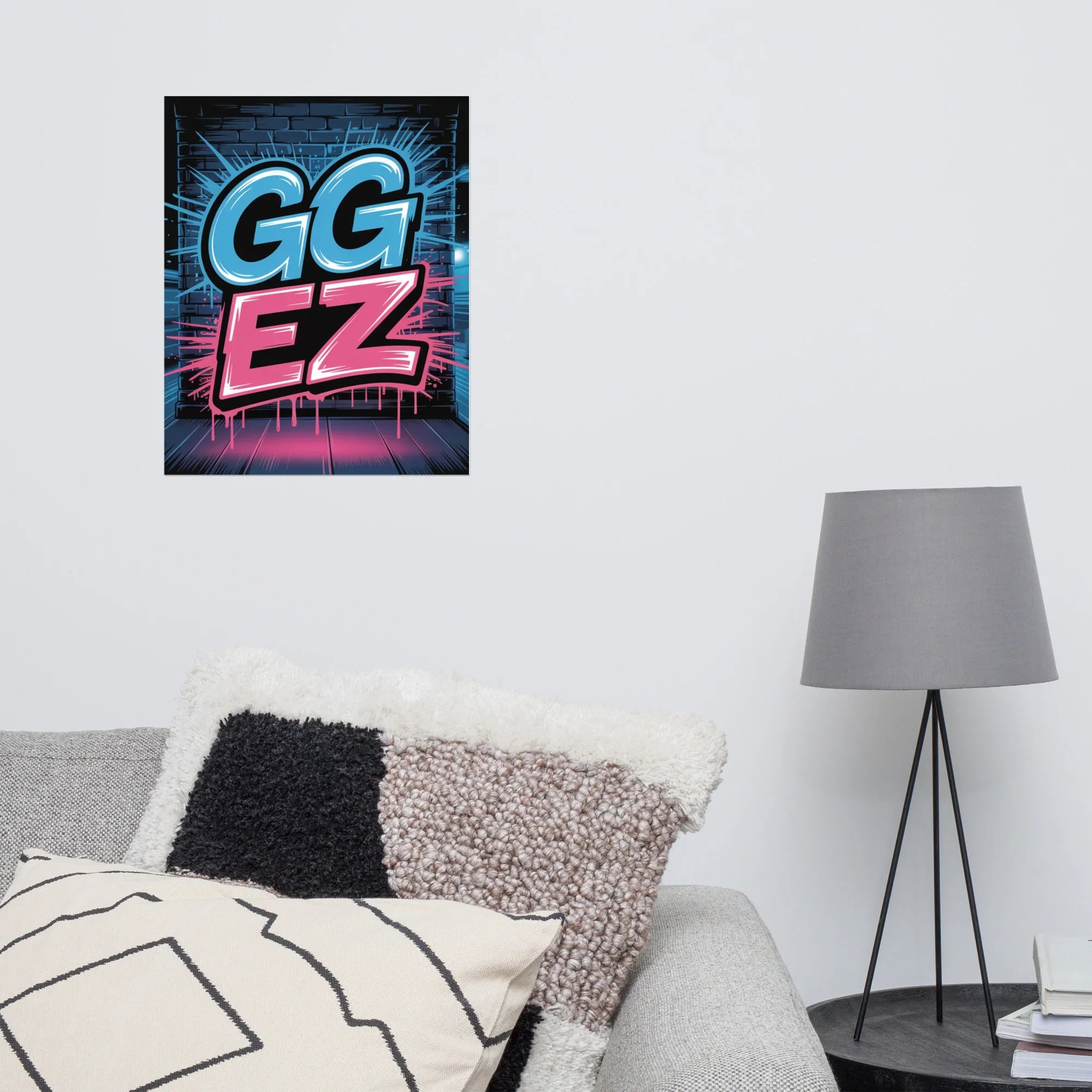 GG EZ - Neon Graffiti Gaming Poster - RaZits