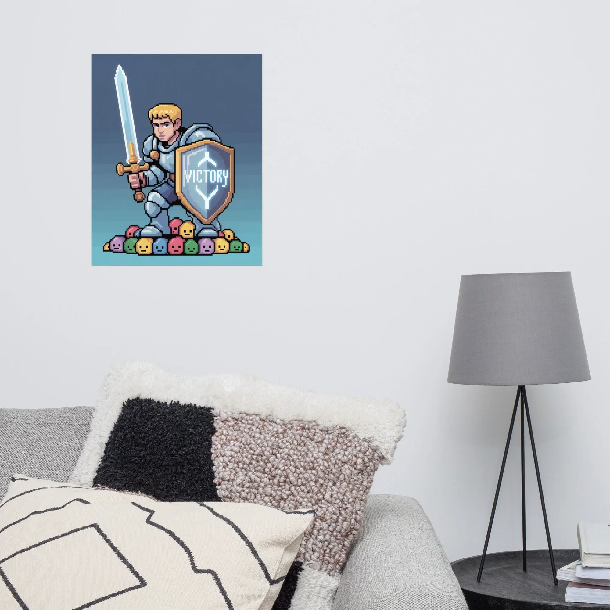 Retro Pixel Art Gaming Poster – Cool 16x16 Vaporwave Wall Print for Gamers - RaZits