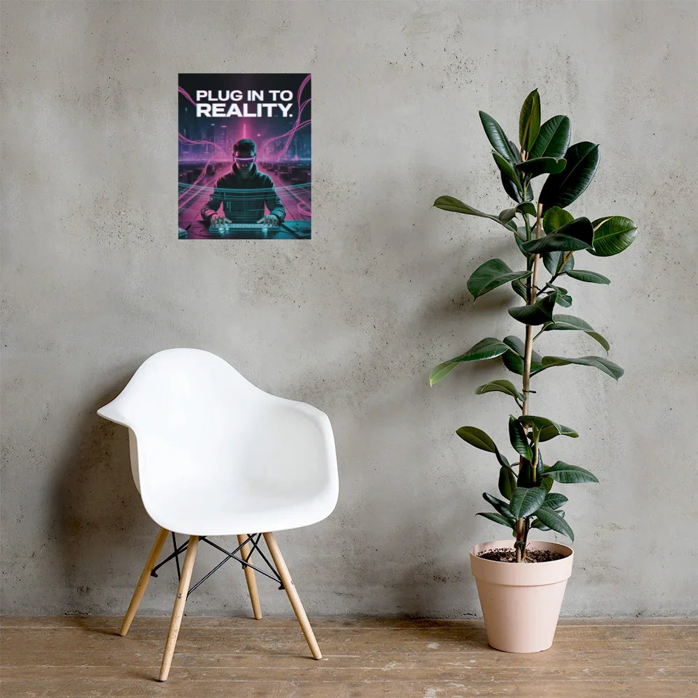 Plug In To Reality Cyberpunk Gaming Wall Art – VR Aesthetic Room Decor - RaZits
