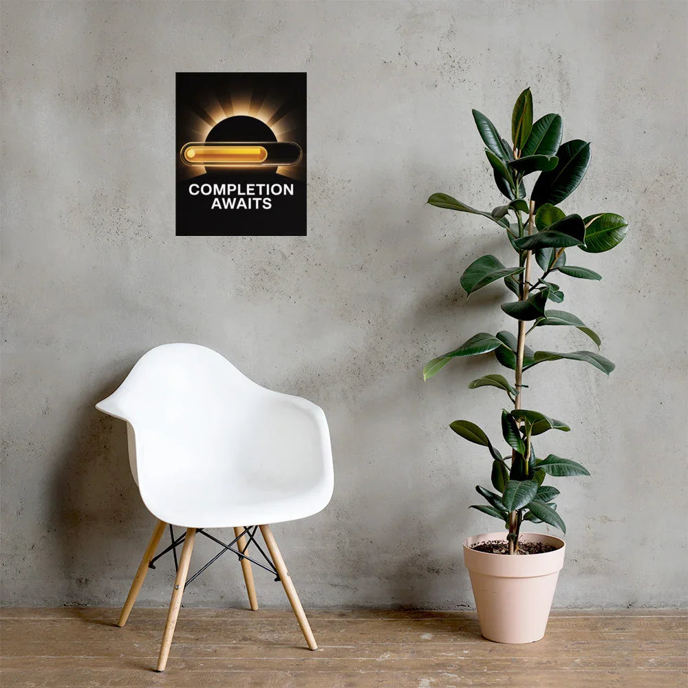 Completion Awaits – Minimalist Gaming Progress Poster for Motivated Gamers - RaZits