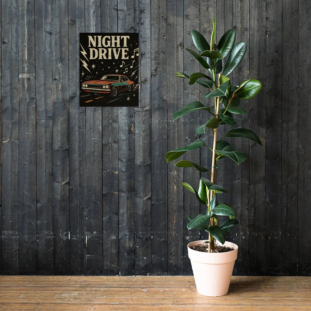 Night Drive Poster – Moody Retro Roadtrip - RaZits