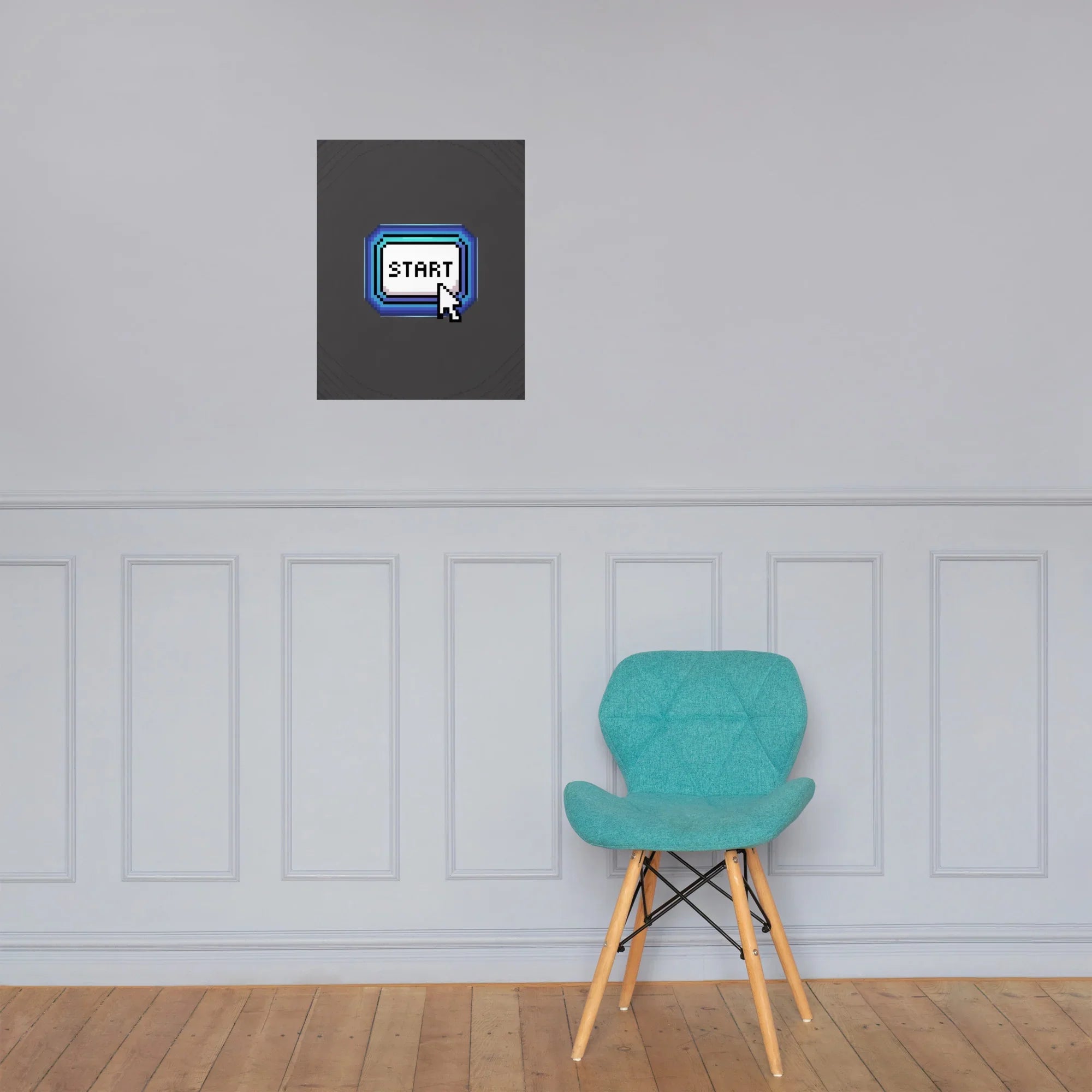 Start Button Pixel Art – Retro Minimal Gaming Design - RaZits