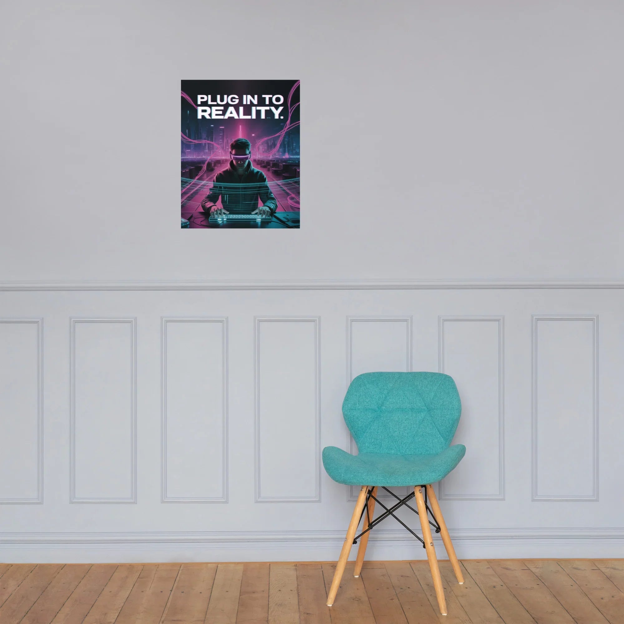 Plug In To Reality Cyberpunk Gaming Wall Art – VR Aesthetic Room Decor - RaZits