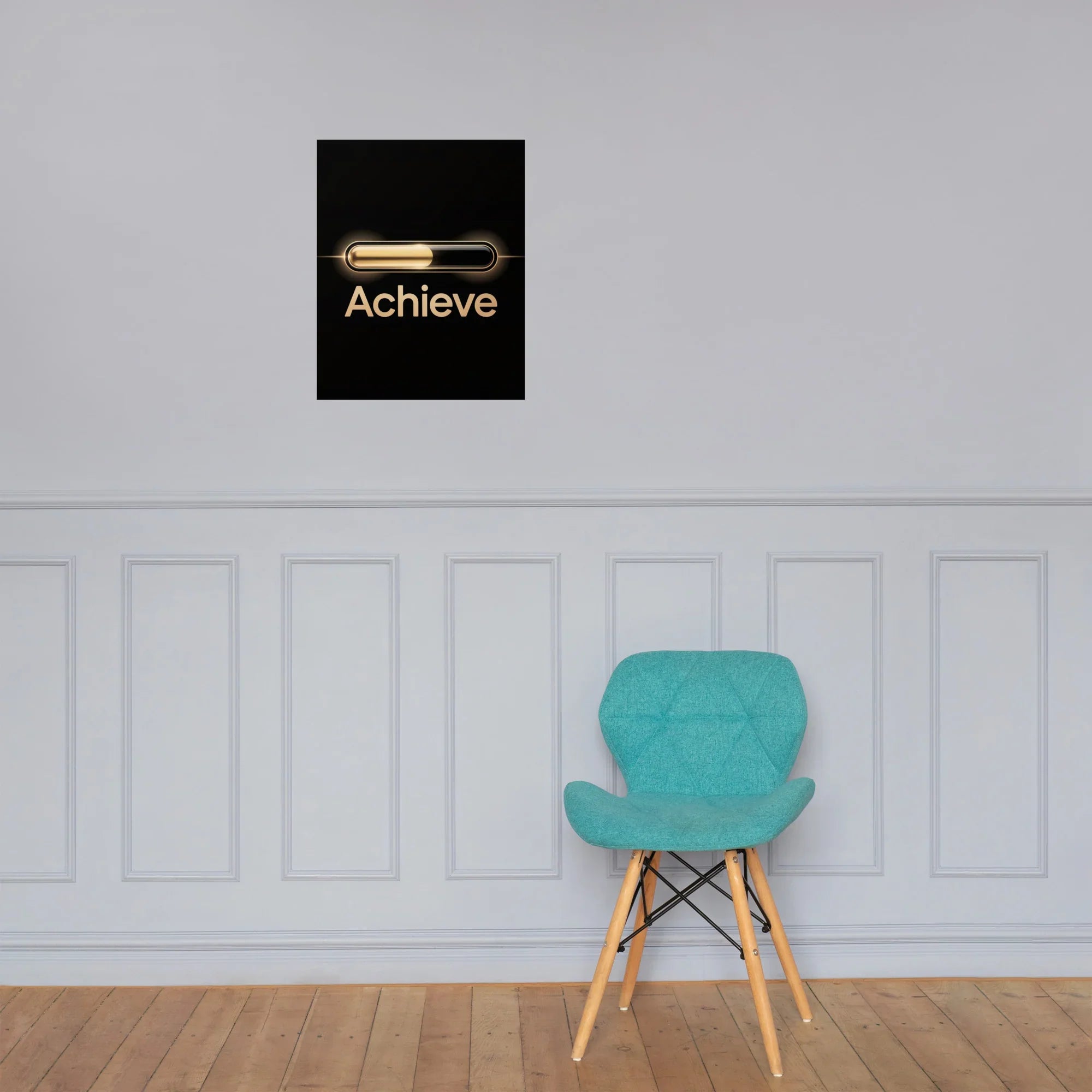 Achieve – Golden Progress Bar Motivational Gaming Poster - RaZits