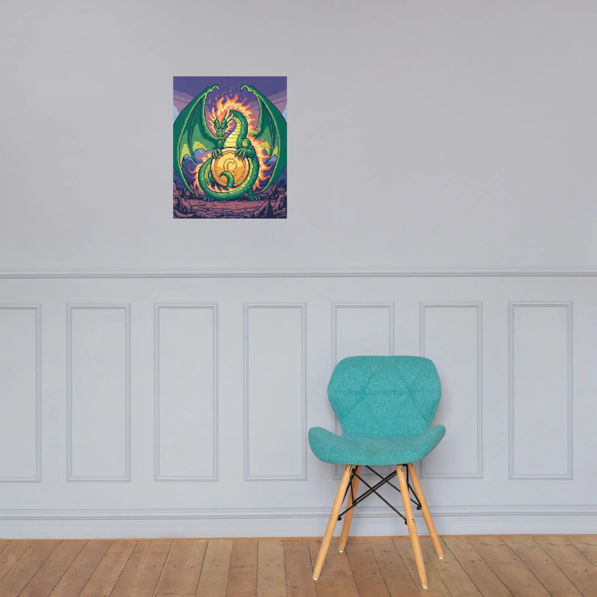 Pixel Dragon Guardian Boss Battle Poster - RaZits