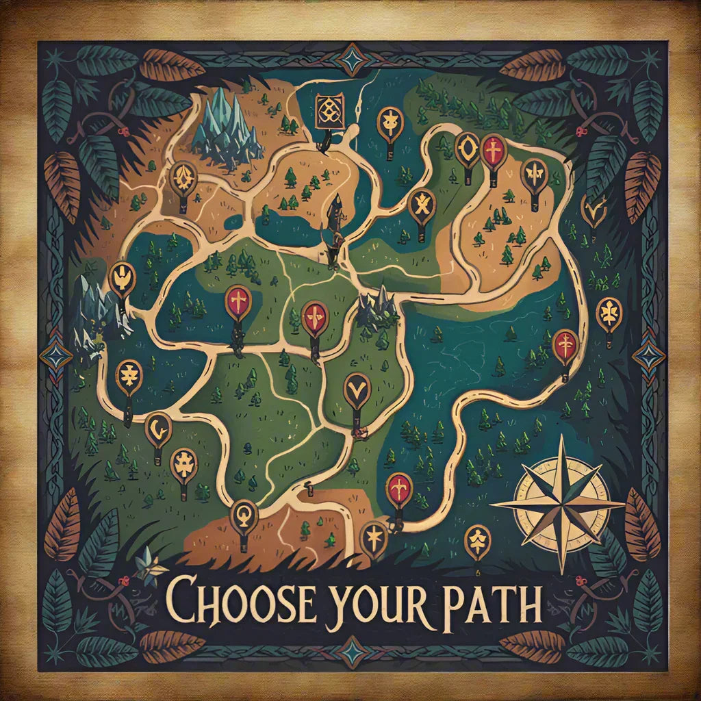 Choose Your Path Poster – Fantasy Quest Map Wall Art - RaZits