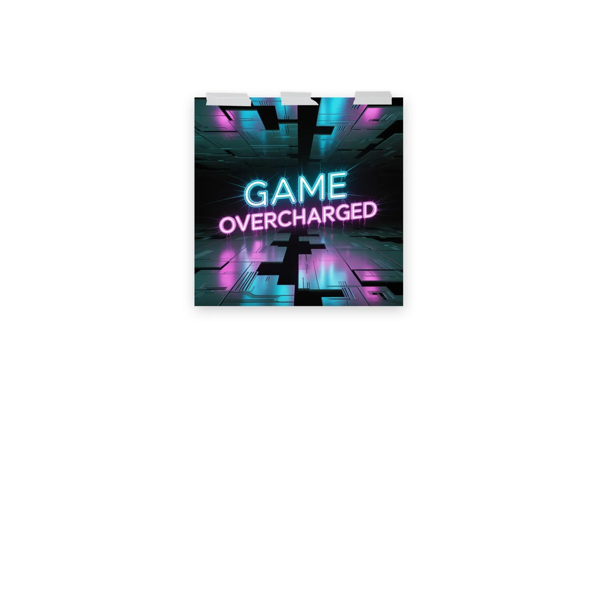 Game Overcharged – Neon Cyberpunk Gamer Art for RGB Esports Rooms - RaZits