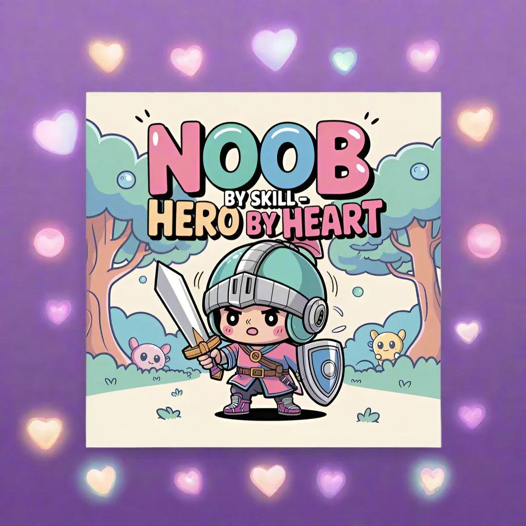 Noob by Skill Poster – Cute Hero Gamer Wall Art - RaZits