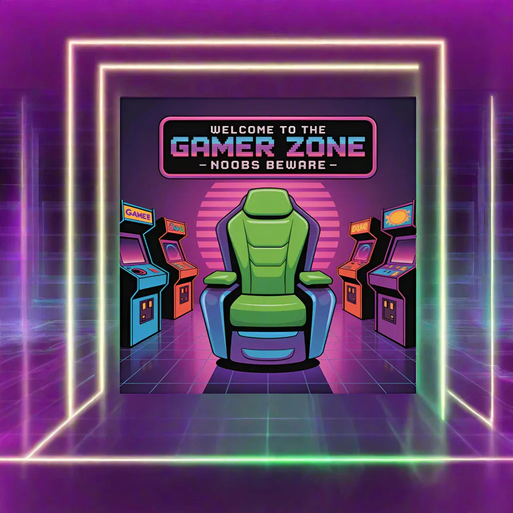 Gamer Zone Poster – Retro Arcade Wall Art for Noobs - RaZits