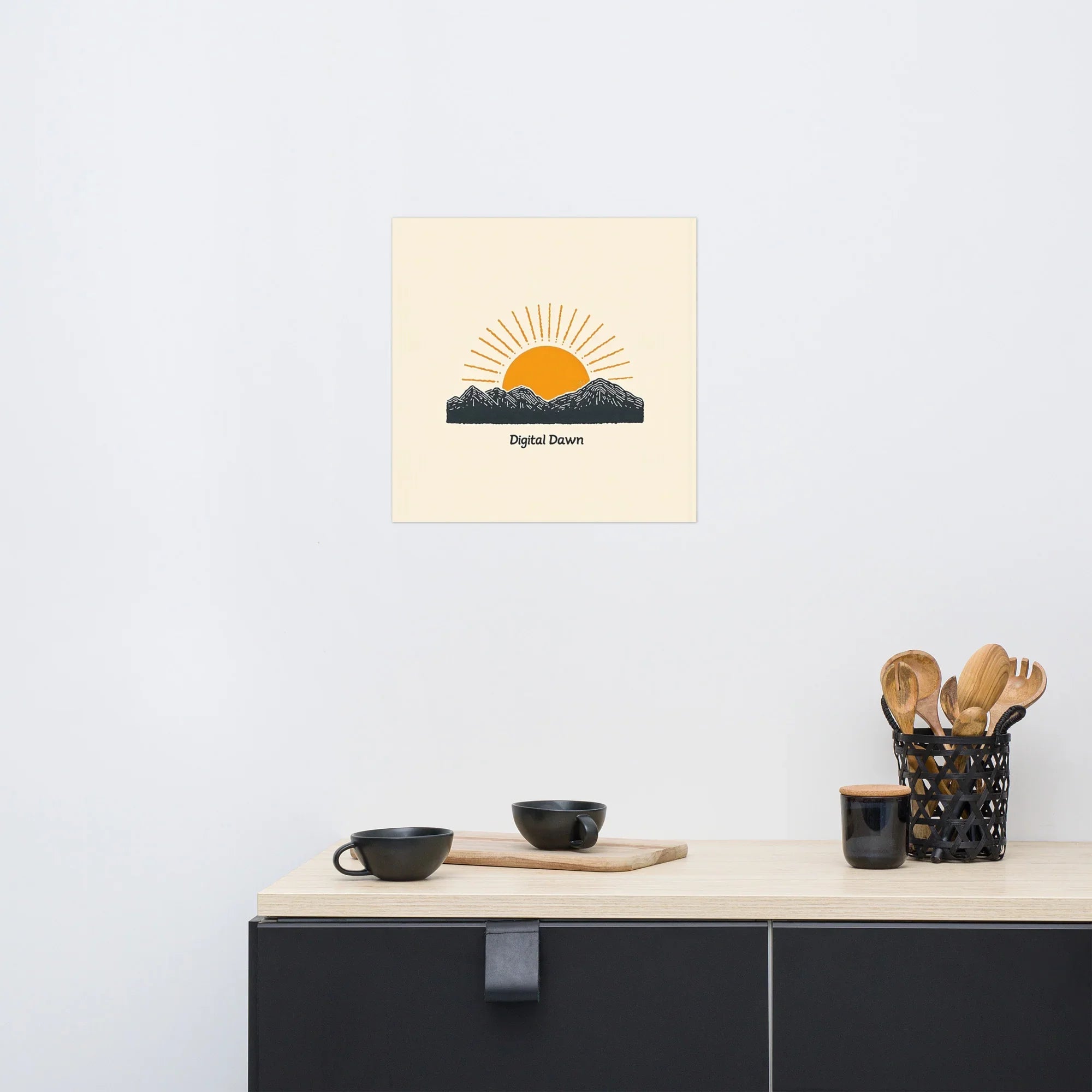 Digital Dawn Poster – Minimal Sunrise with a Tech Vibe - RaZits