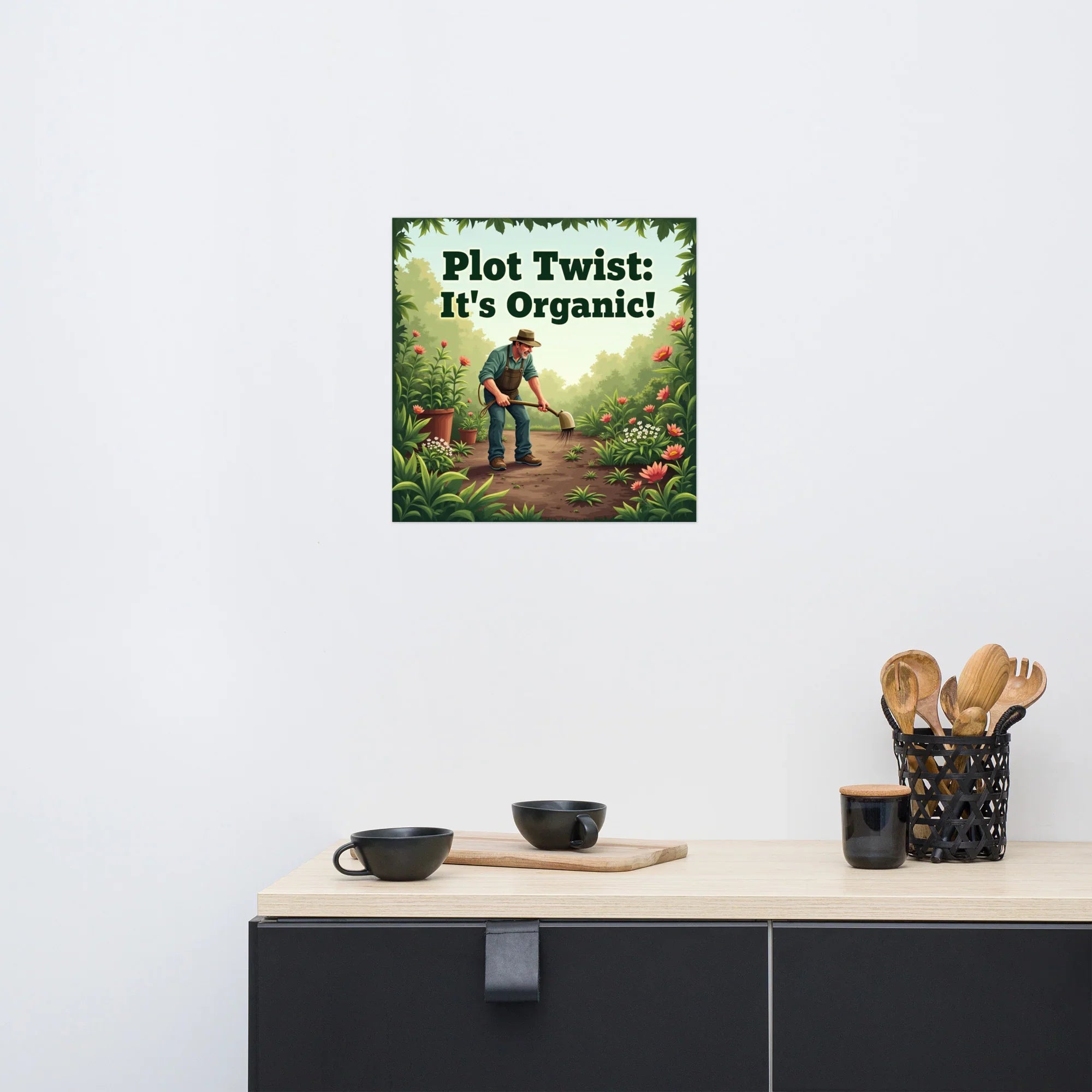 Organic Garden Art Print – Humorous Farmer Floral Poster - RaZits