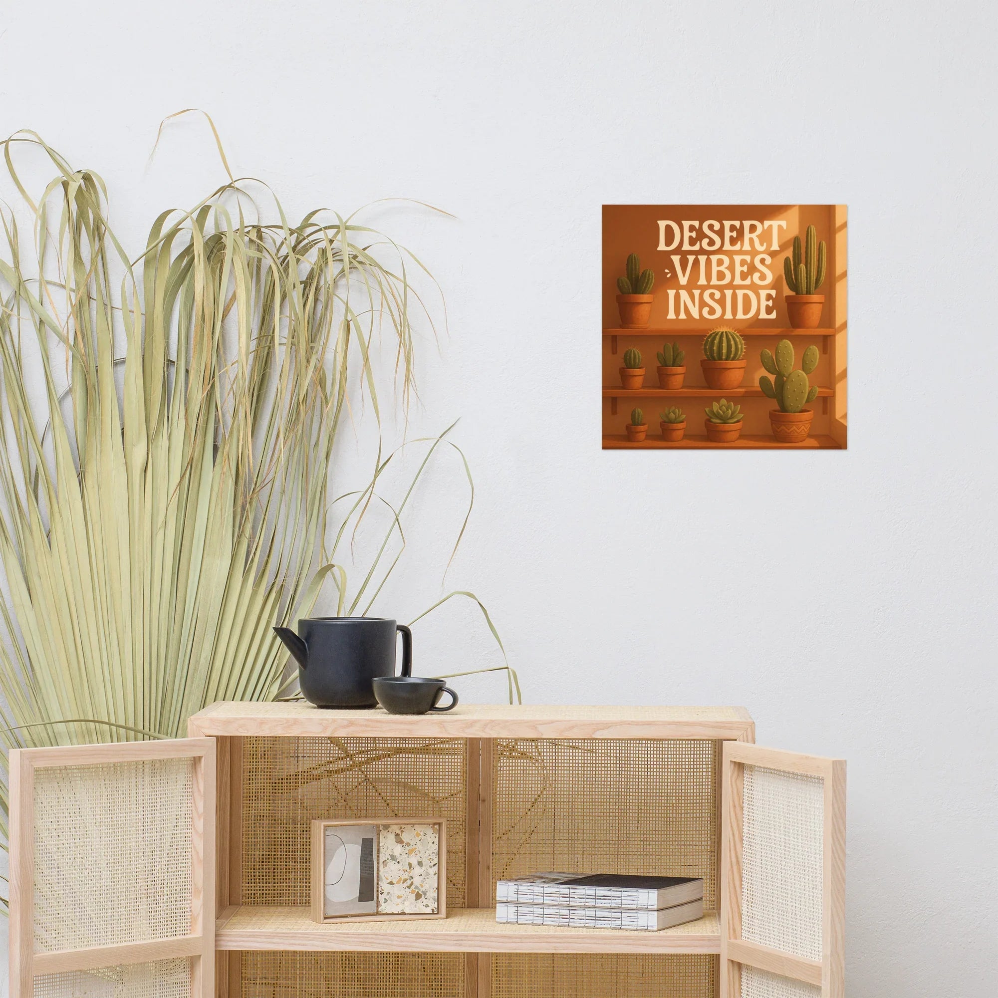 Cactus Shelf Art Print – Desert Vibes Indoor Succulent Illustration - RaZits