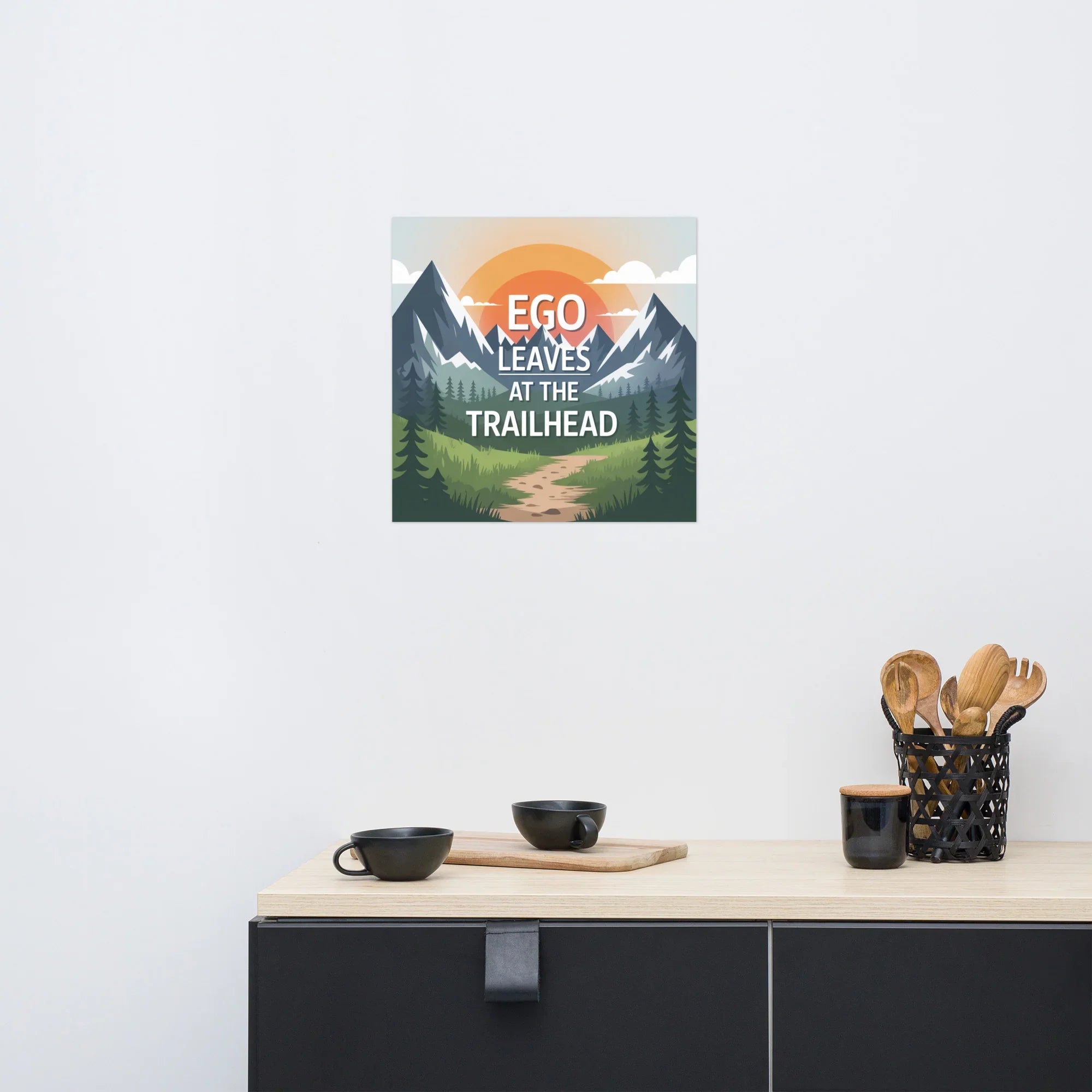 Ego Leaves at the Trailhead – Mountain Minimalist Print - RaZits