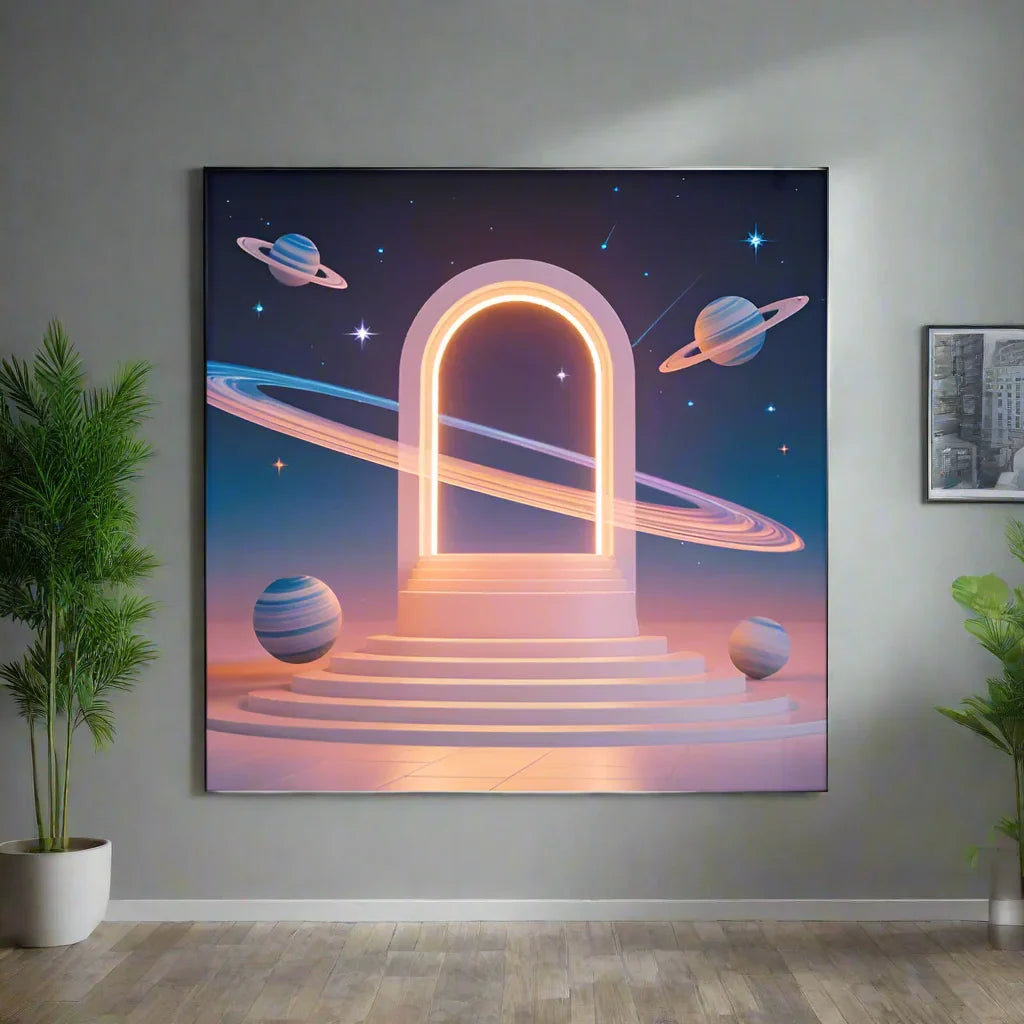 Cosmic Gateway – Staircase with Saturns - RaZits