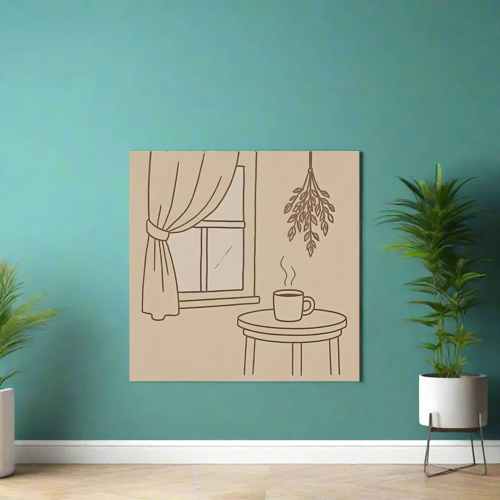 Morning Still Wall Art – Minimal Coffee Window Scene - RaZits