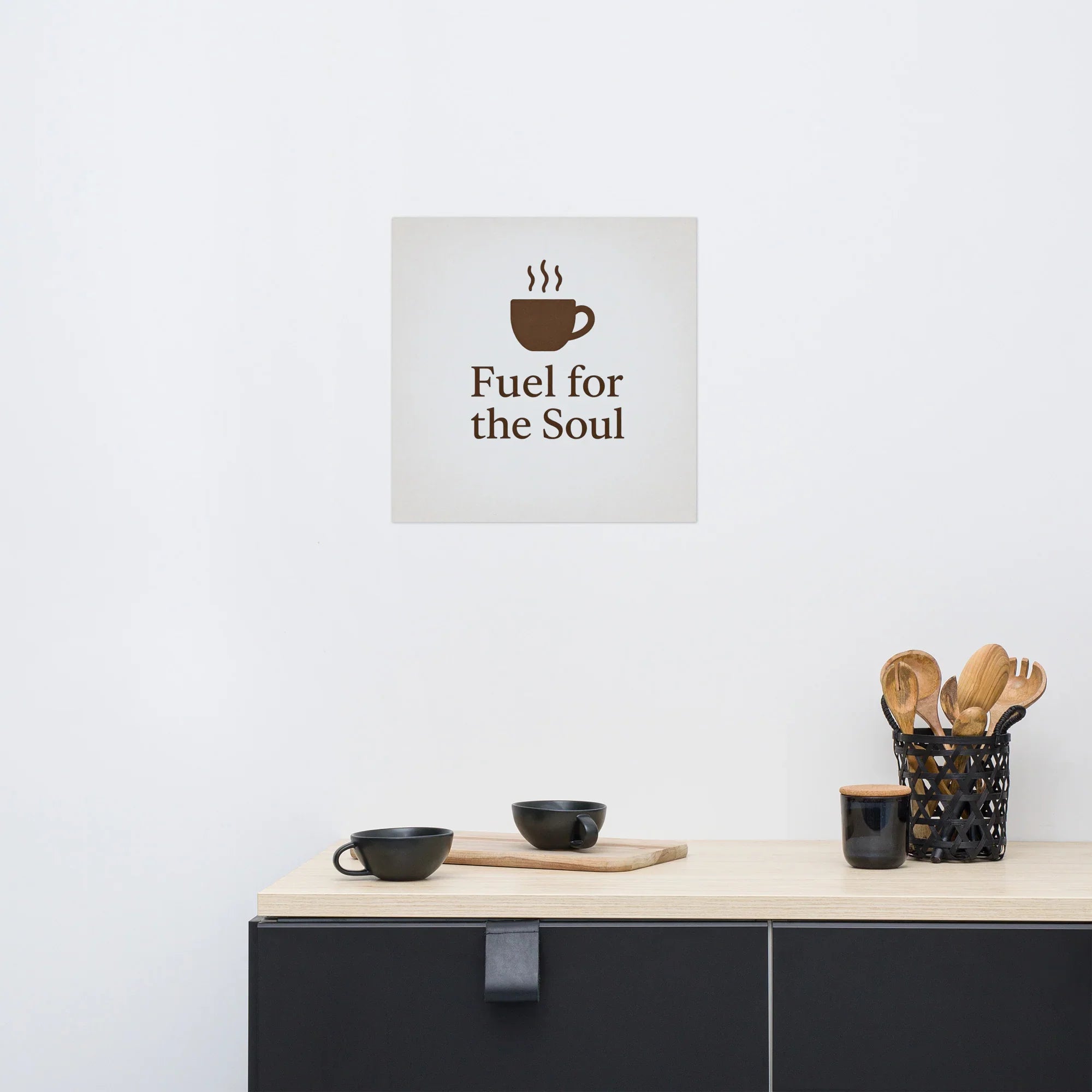 Fuel for the Soul Wall Art – Minimalist Coffee Quote - RaZits