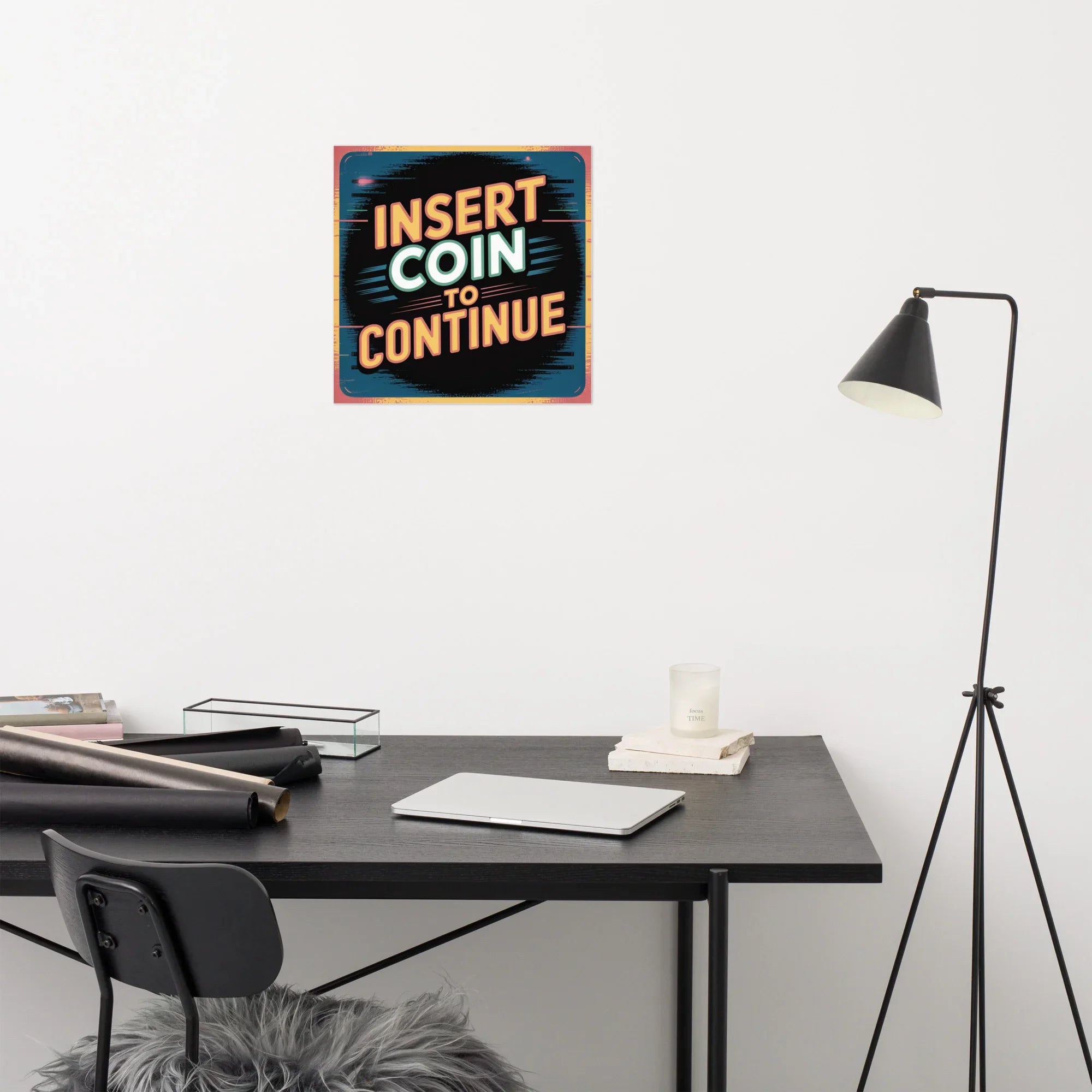 Insert Coin to Continue Poster – Retro Arcade Gaming Wall Art - RaZits