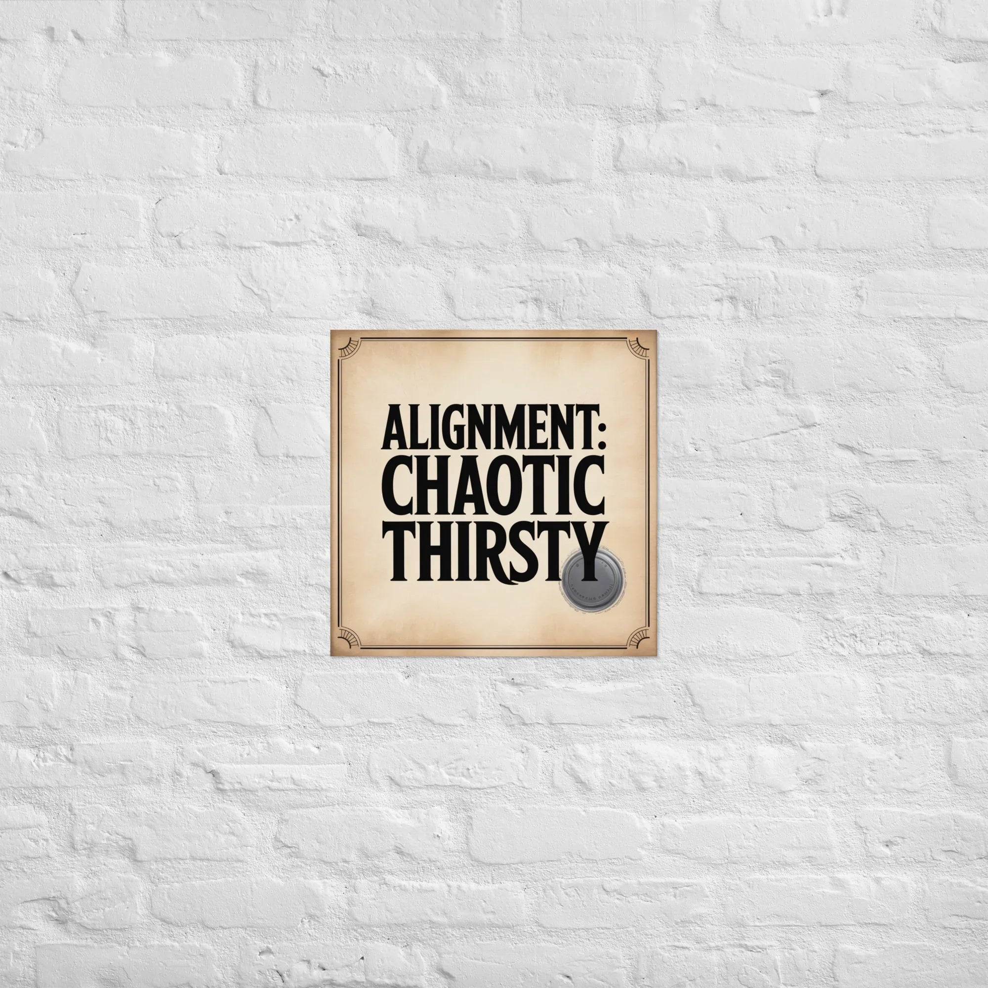 Chaotic Alignment Wall Print – Funny DnD Quote Art for Nerdy Gamer Decor - RaZits