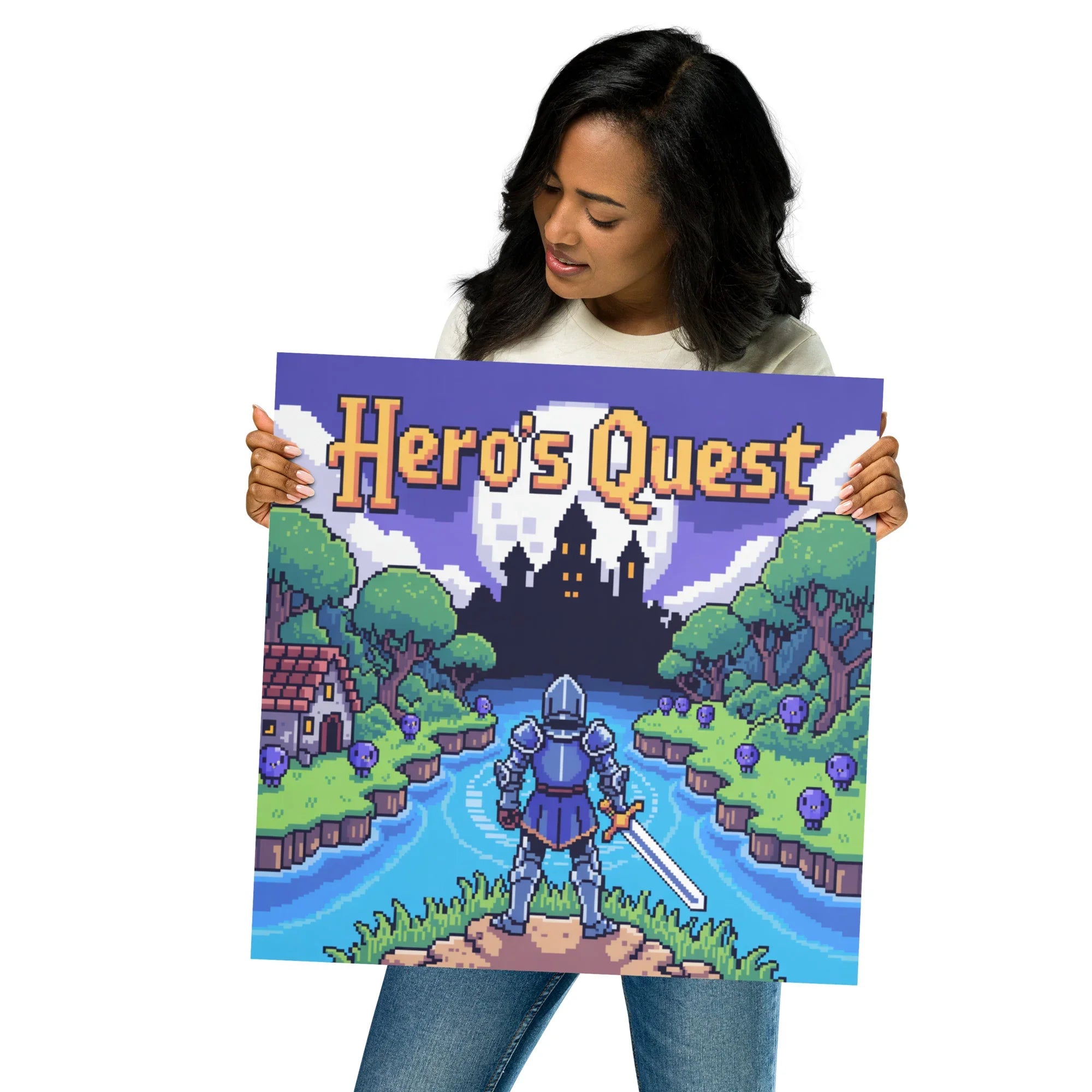 Hero’s Quest – Pixel RPG Fantasy Wall Art for Retro Gaming Rooms - RaZits