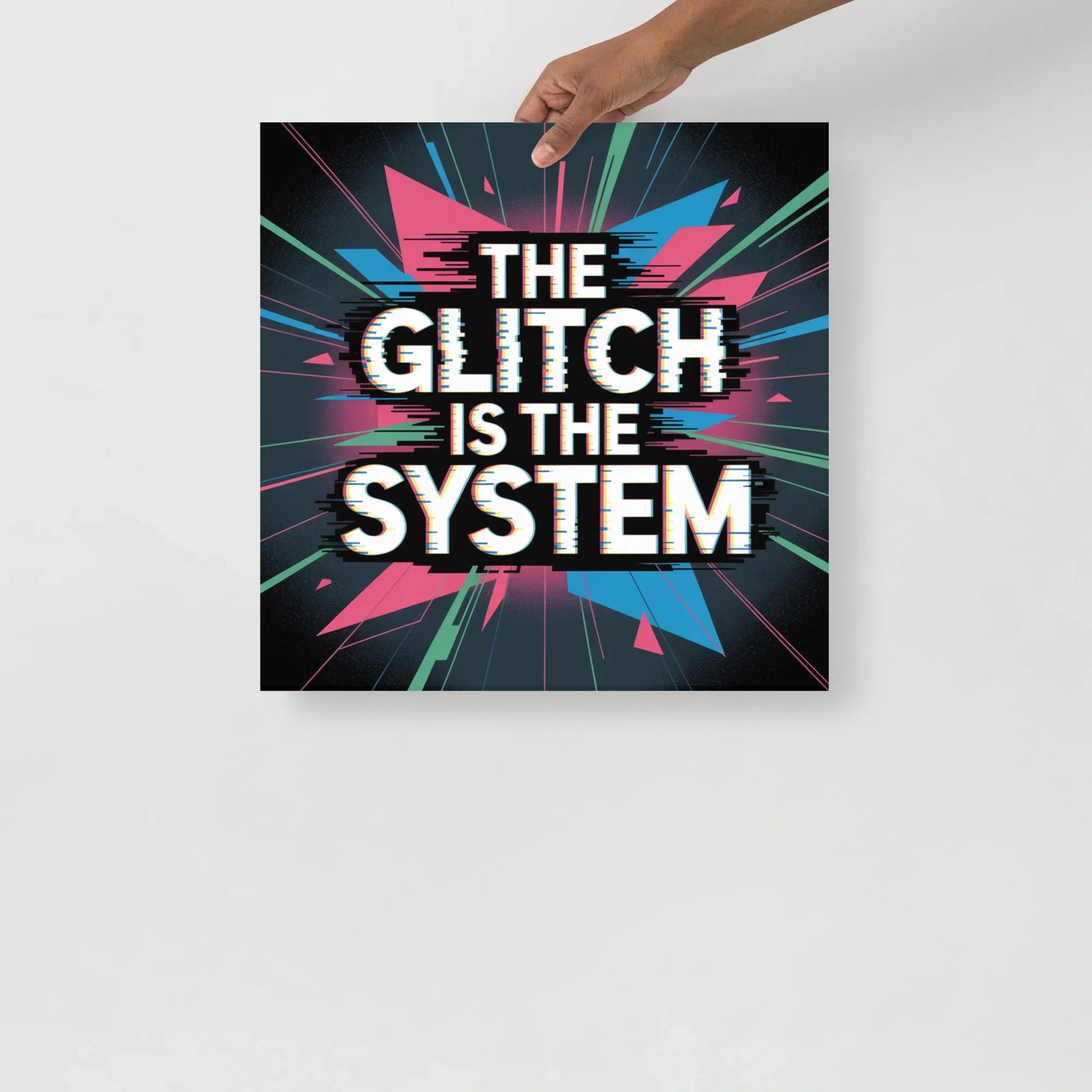 The Glitch Is The System – Cyberpunk Glitch Art Print for Gaming Room Decor - RaZits