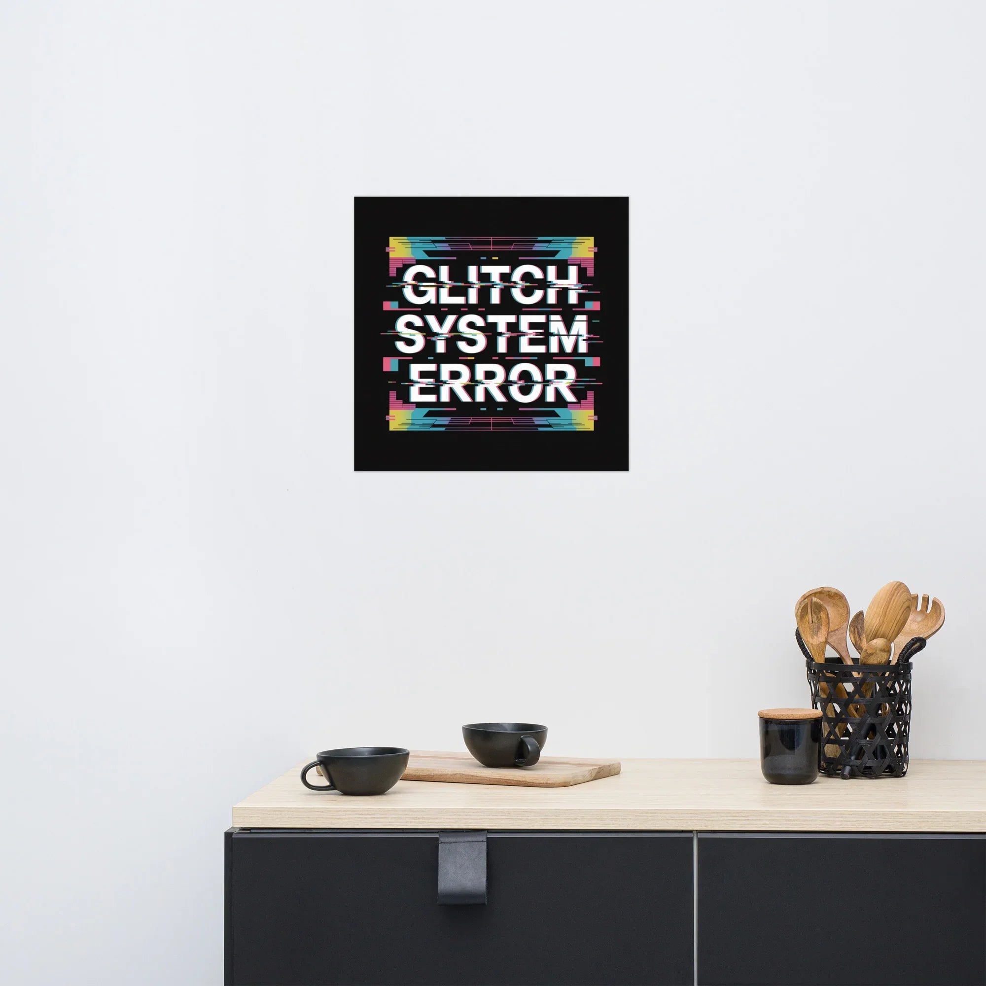 Glitch System Error – Cyberpunk Digital Distortion Art Poster - RaZits