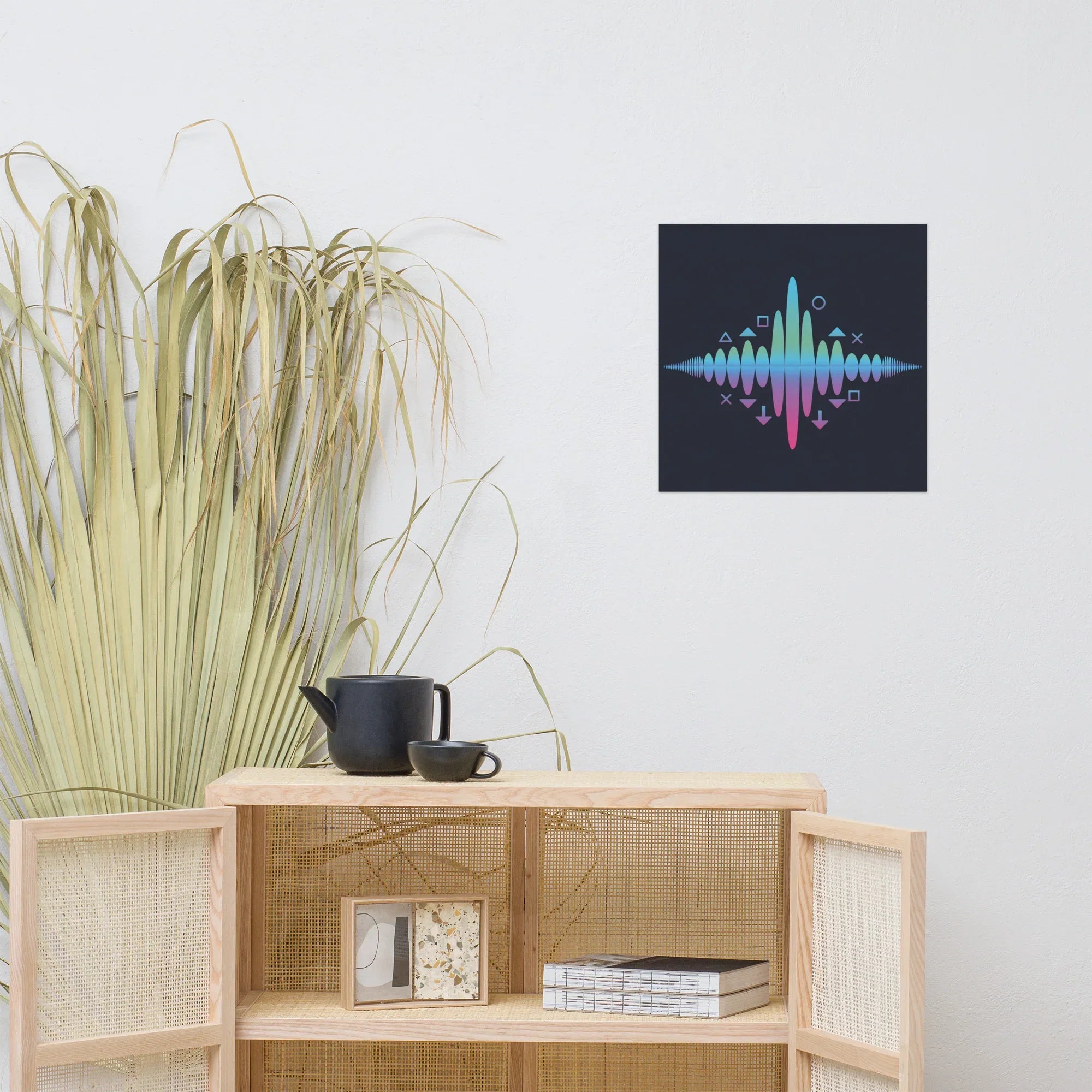 Neon Waveform Gaming Energy Art – RGB Sound Pulse Wall Decor - RaZits