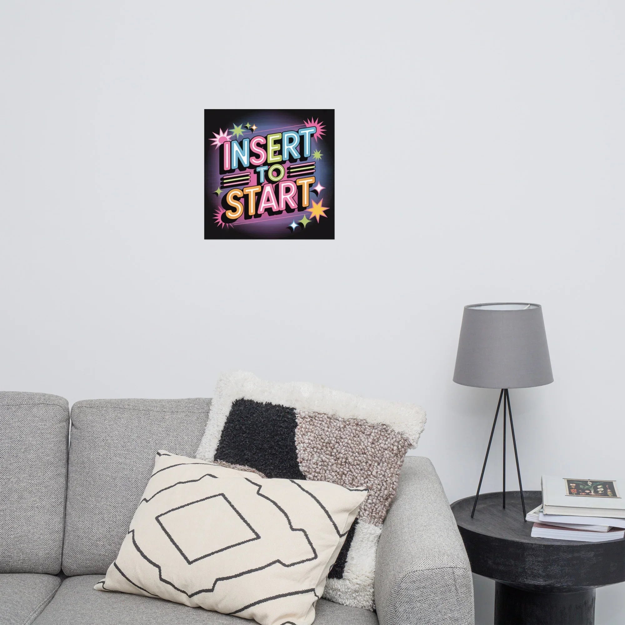 Insert to Start – Retro Neon Arcade Poster for Gamer Room & Gaming Wall Decor - RaZits