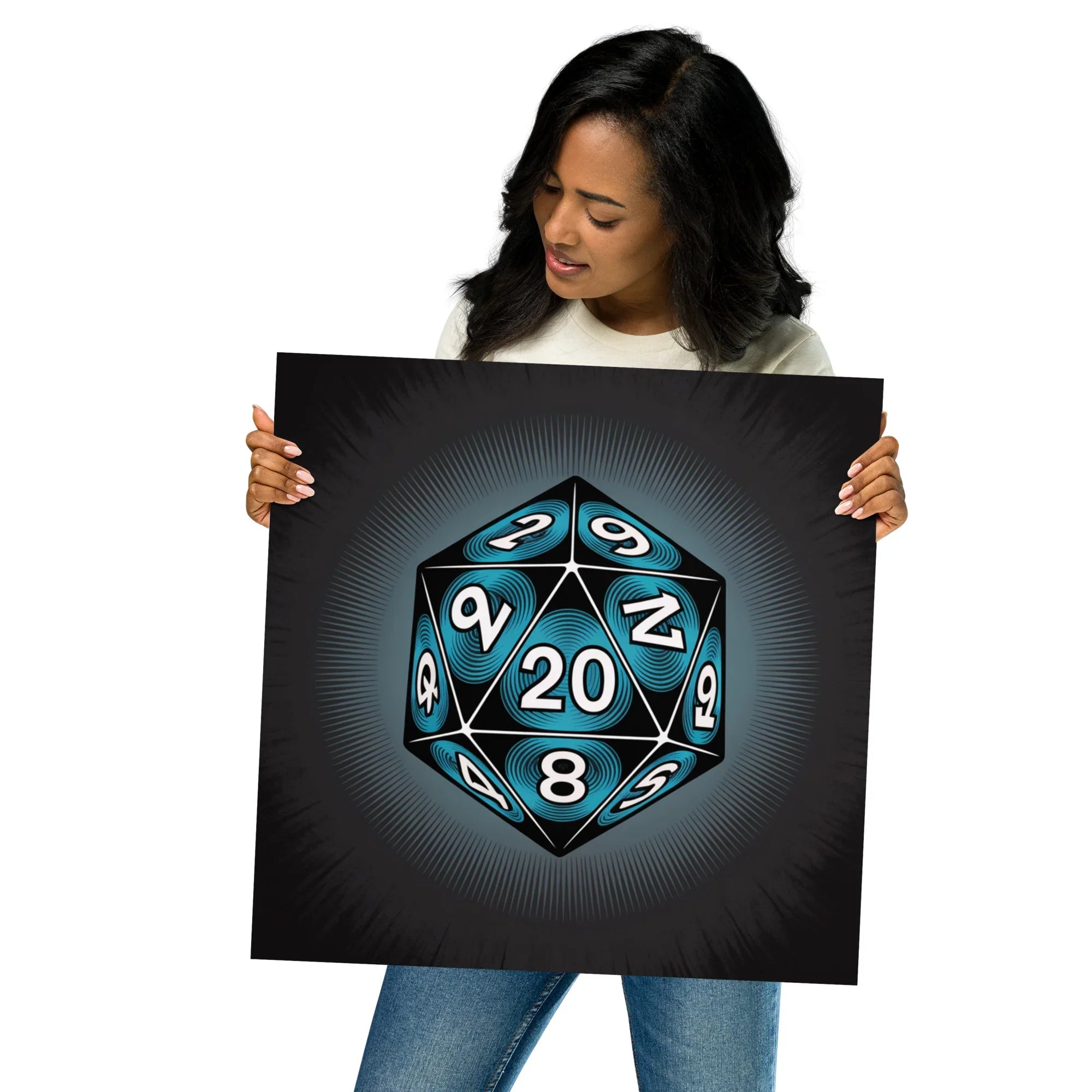 Roll For Glory – D20 Dice Art Poster for RPG Fans and Dungeon Masters - RaZits
