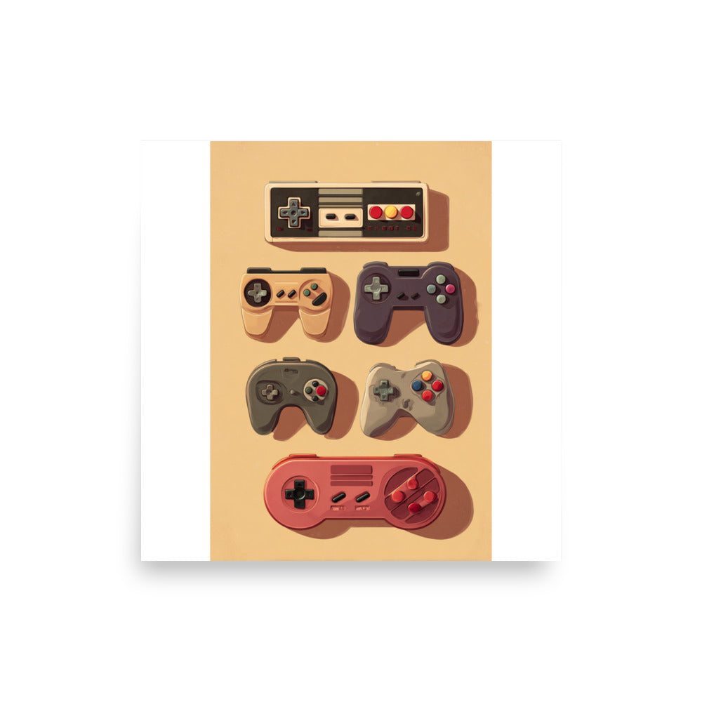 The Good Controller retro gaming poster in retro gaming setup context