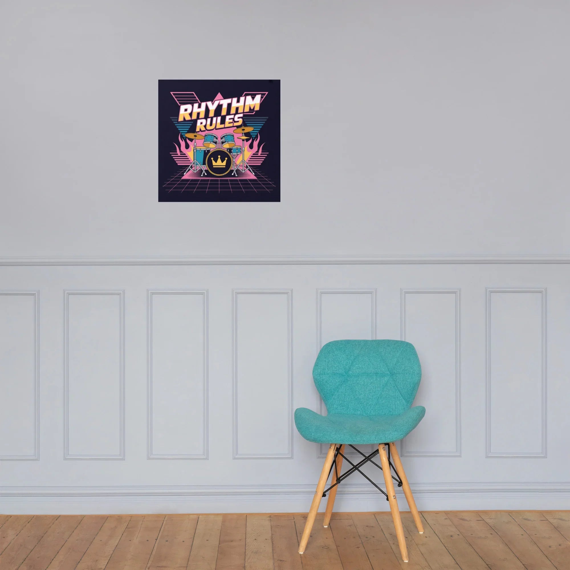 Rhythm Rules Poster – Neon Crown Drum Power - RaZits