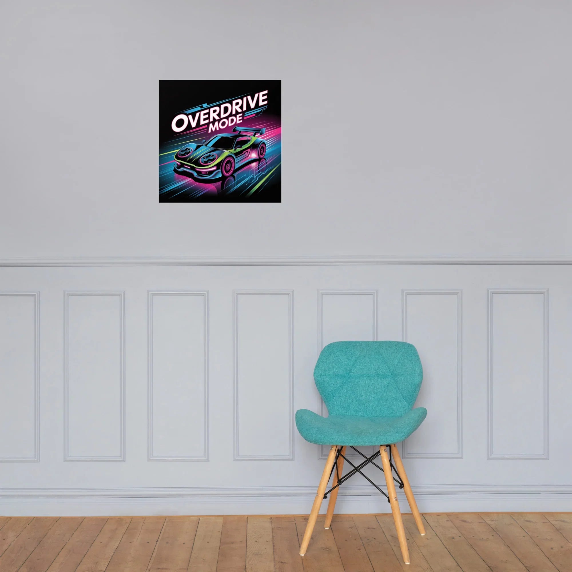Overdrive Mode – Neon Racing Gamer Wall Art - RaZits