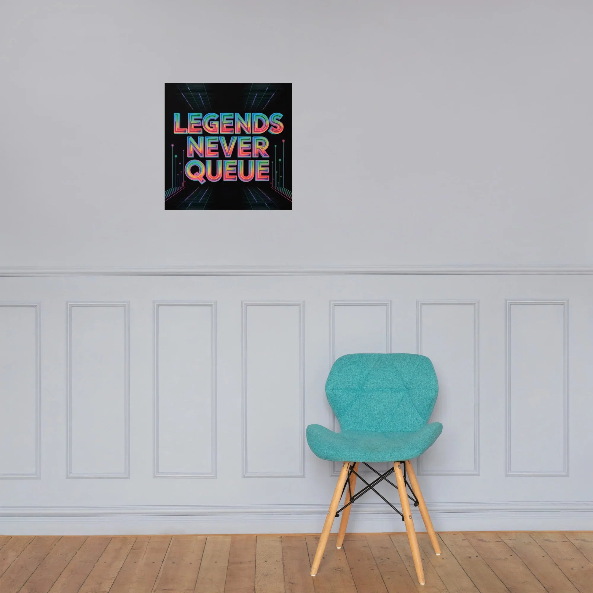 Legends Never Queue – Neon Competitive Gamer Poster - RaZits