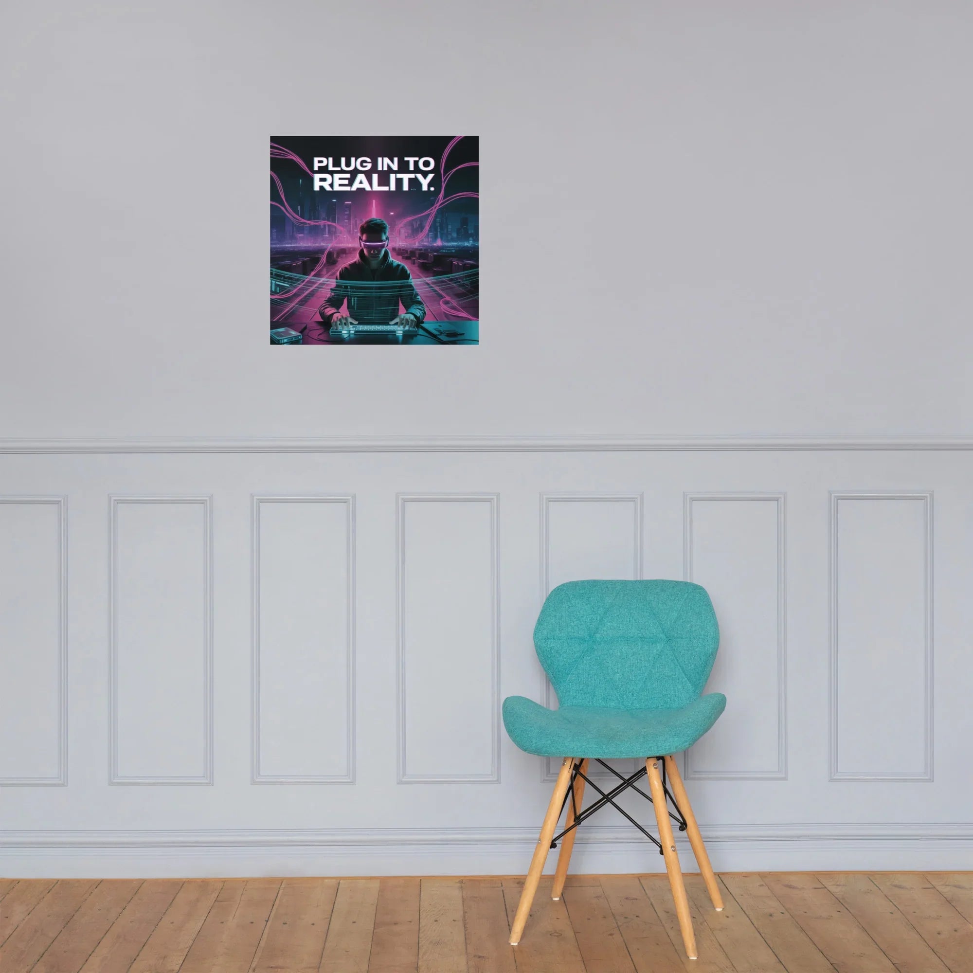 Plug In To Reality Cyberpunk Gaming Wall Art – VR Aesthetic Room Decor - RaZits